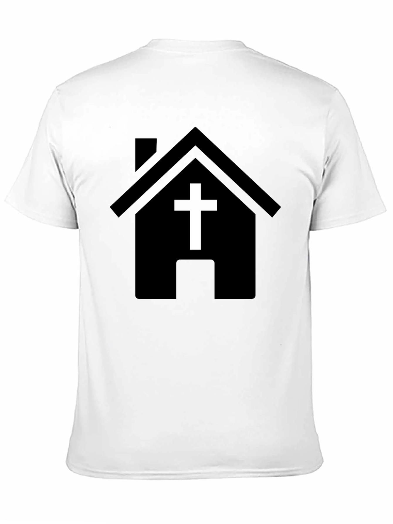 Black Church House Graphic T-Shirt - Religious Apparel view 11
