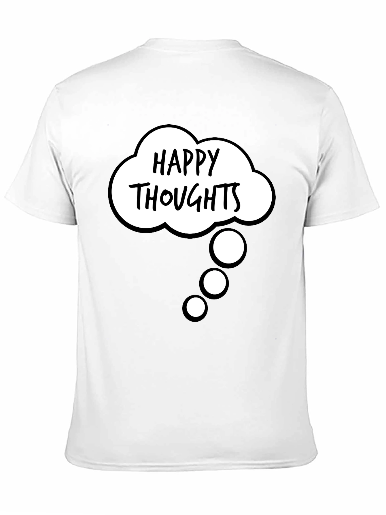 Black Happy Thoughts Graphic T-Shirt view 11