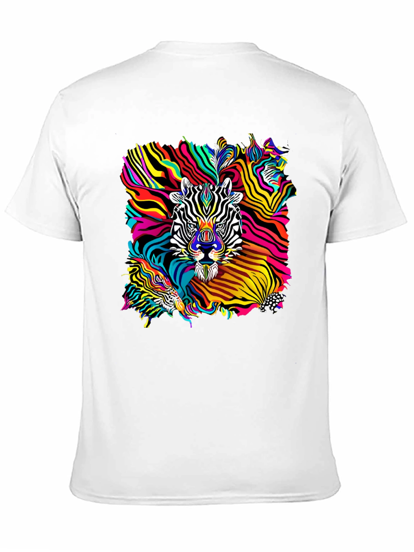 Black Psychedelic Zebra Graphic T-Shirt - Black view 11