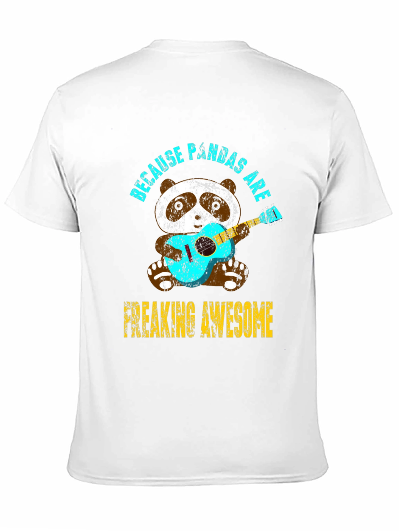 Black Panda Guitar T-Shirt - Because Pandas Are Awesome Tee view 11