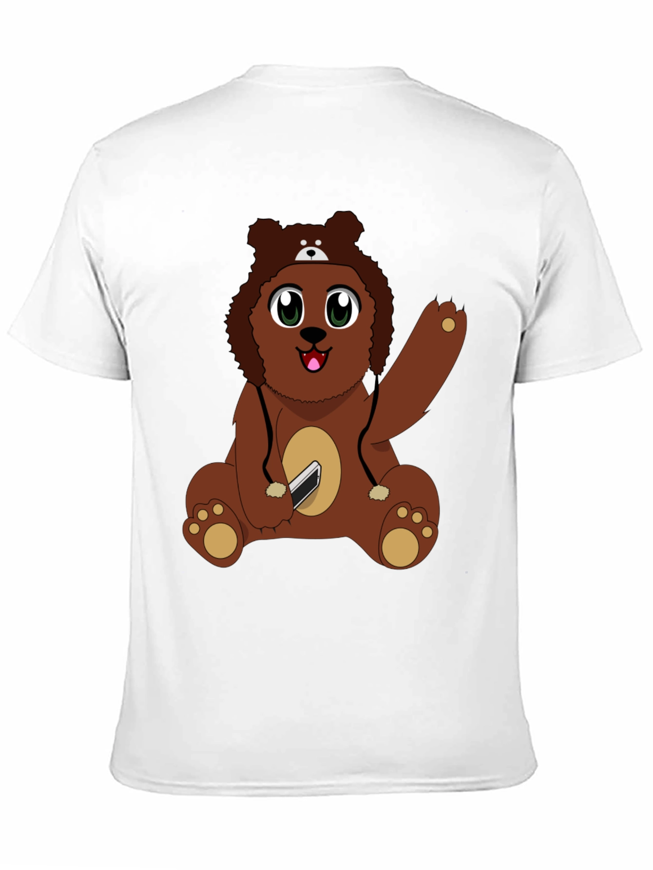 Black Cute Cartoon Bear Graphic T-Shirt view 11