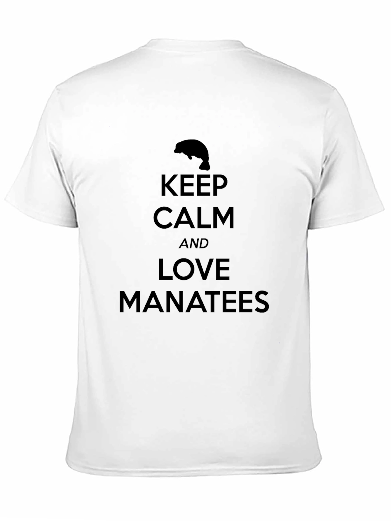 Black Keep Calm Love Manatees Black T-Shirt view 11