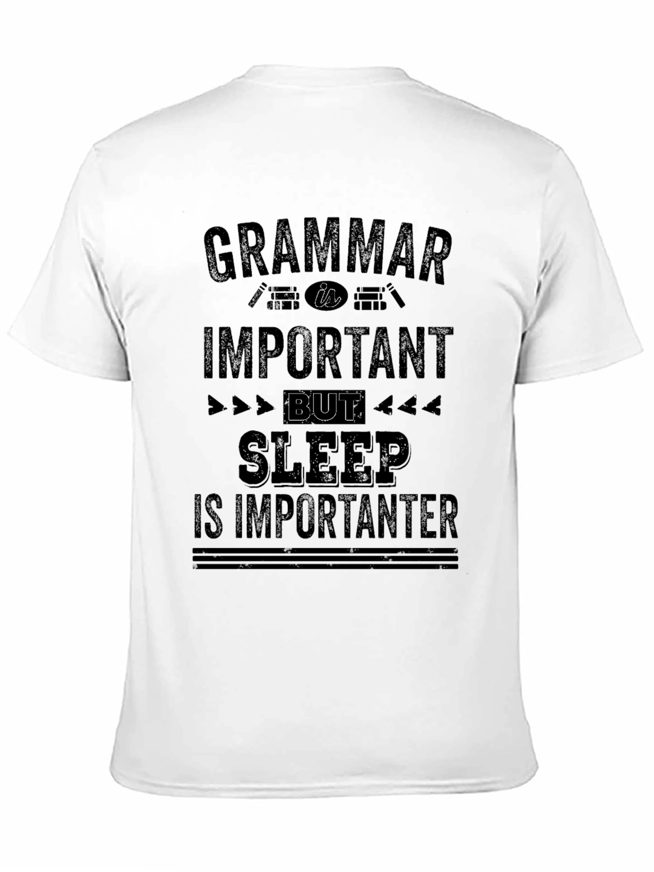 Black Funny Grammar Sleep T-Shirt view 11