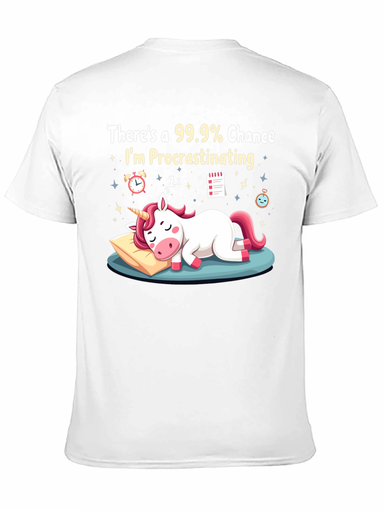 Black Procrastinating Unicorn Graphic T-Shirt - Black view 11