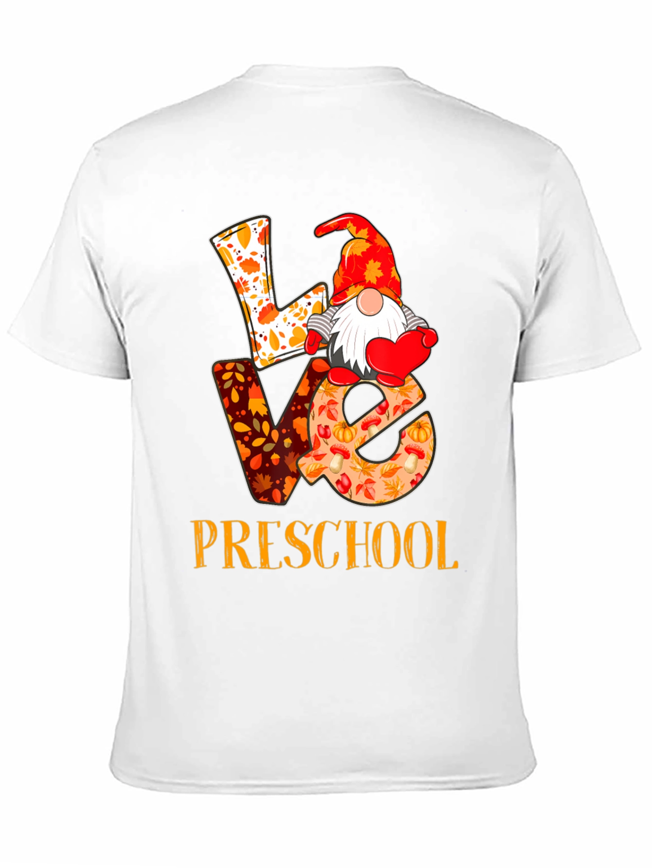 Black Love Preschool Fall Gnome Teacher T-Shirt view 11