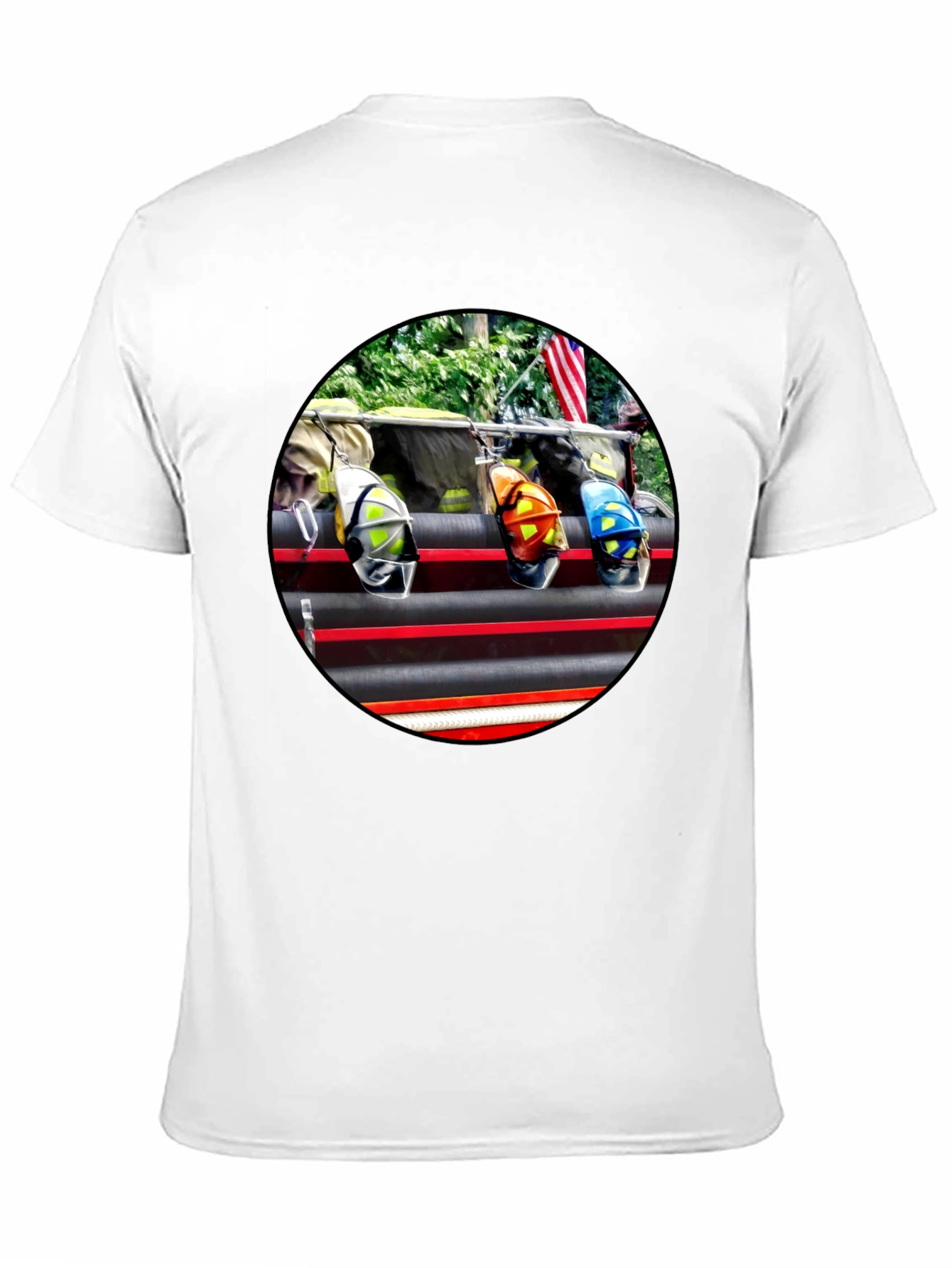 Black Firefighter Helmets Graphic T-Shirt view 11