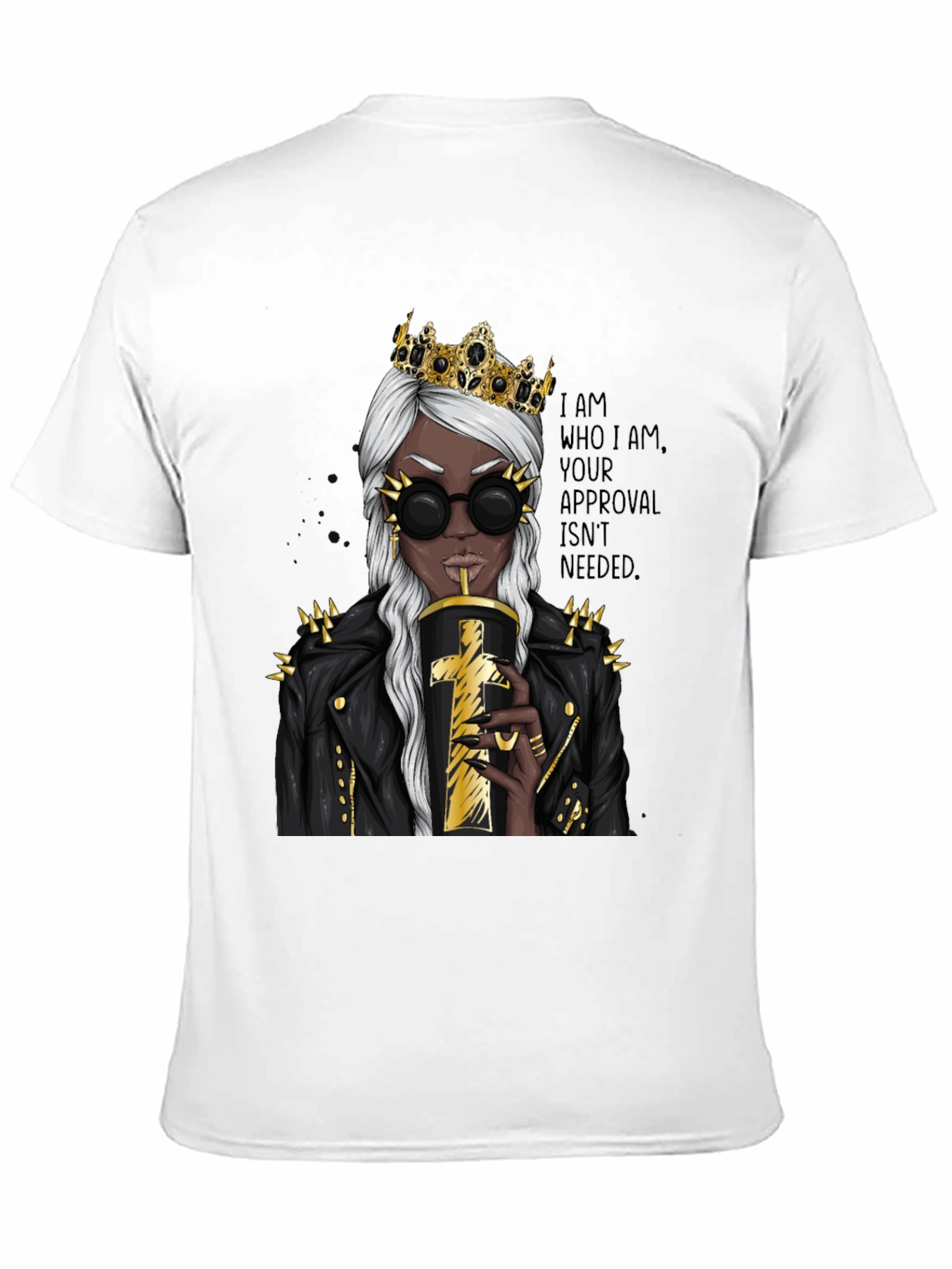 Black Queen Attitude Graphic T-Shirt - Black view 11