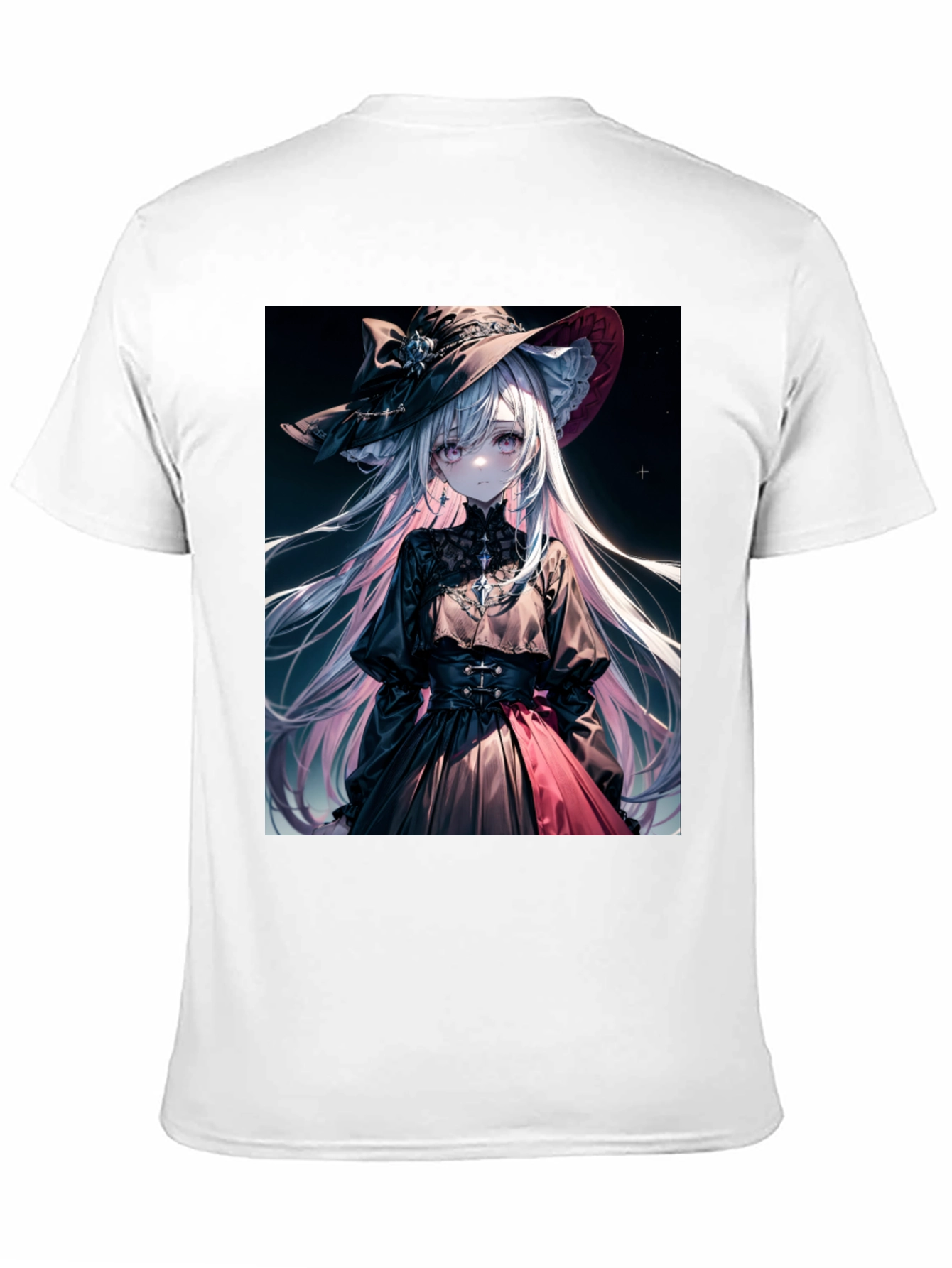 Black Anime Girl Graphic Tee - Stylish Black Cotton T-Shirt view 11