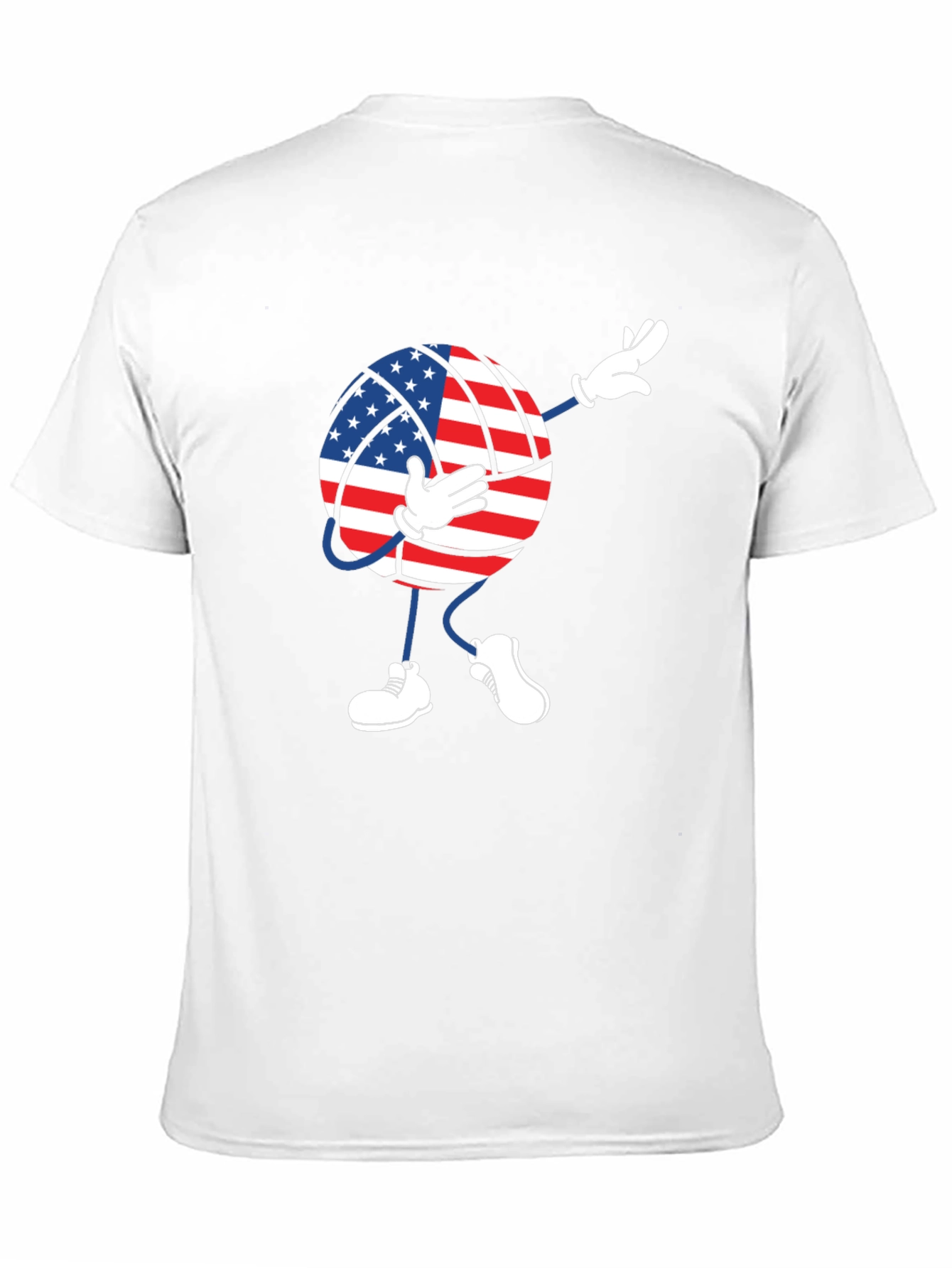 Black USA Flag Volleyball Dab T-Shirt view 11