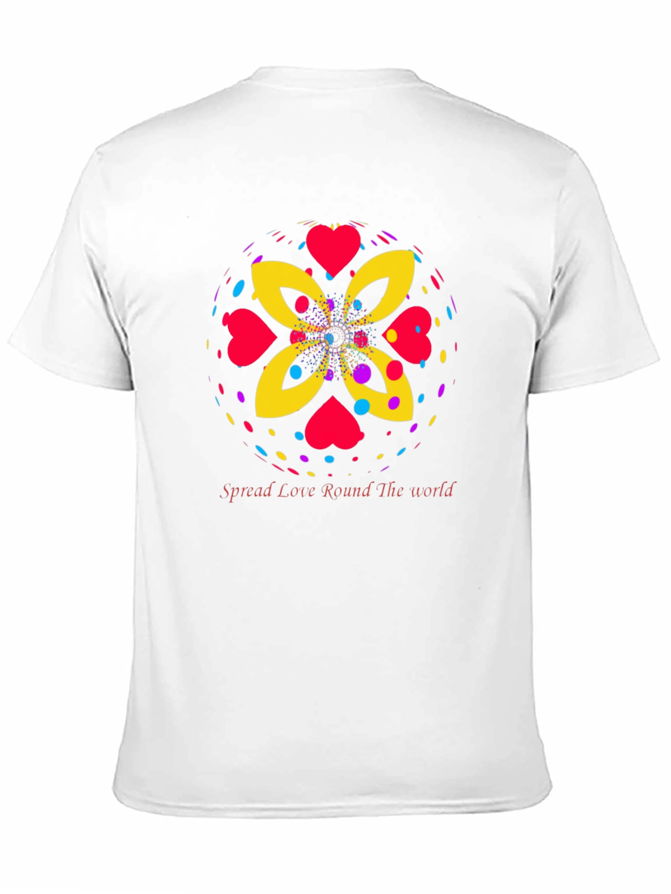 Black Spread Love Tee - Colorful Heart Design view 11