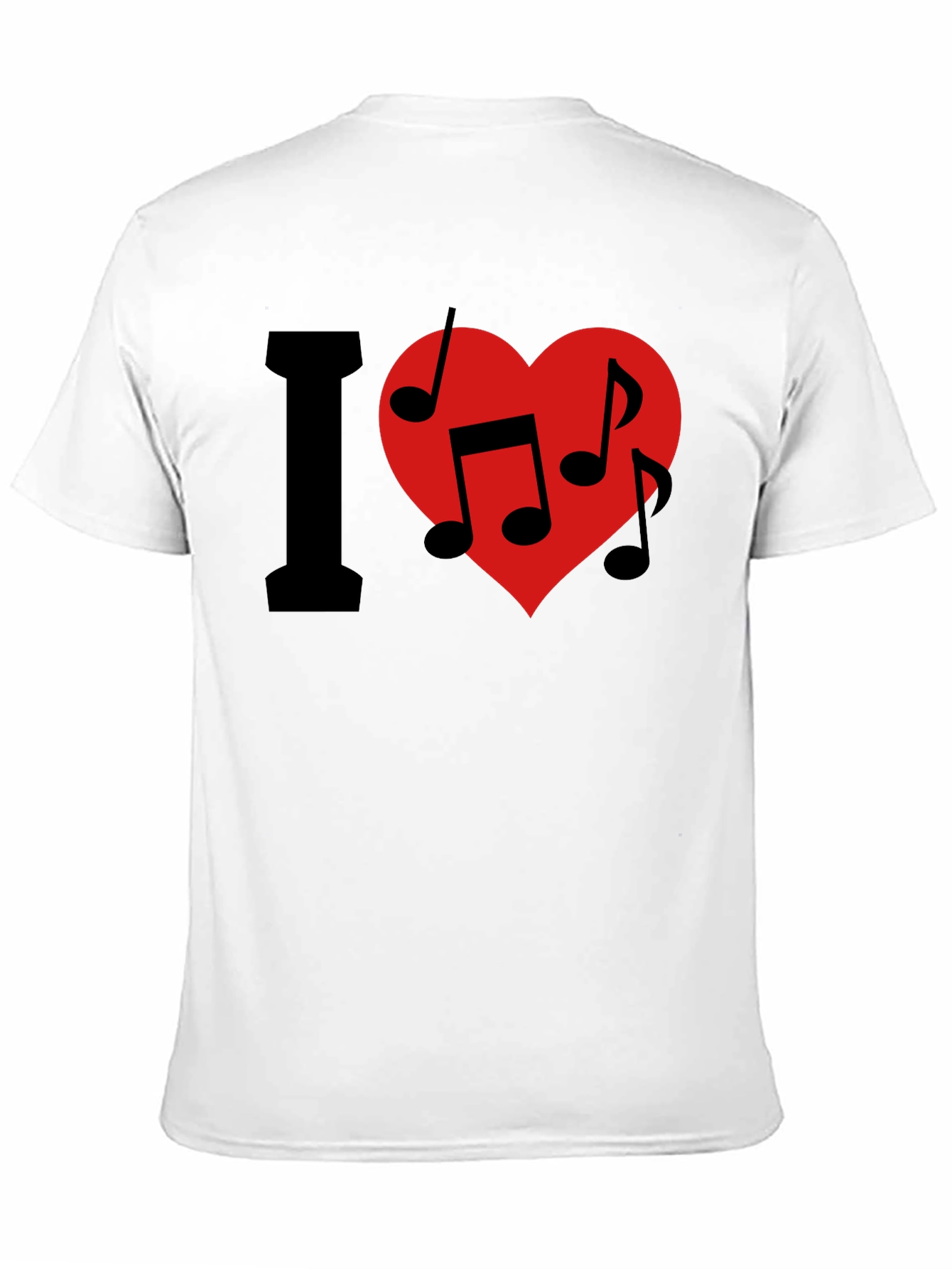 Black I Love Music T-Shirt - Crew Neck - Black view 11