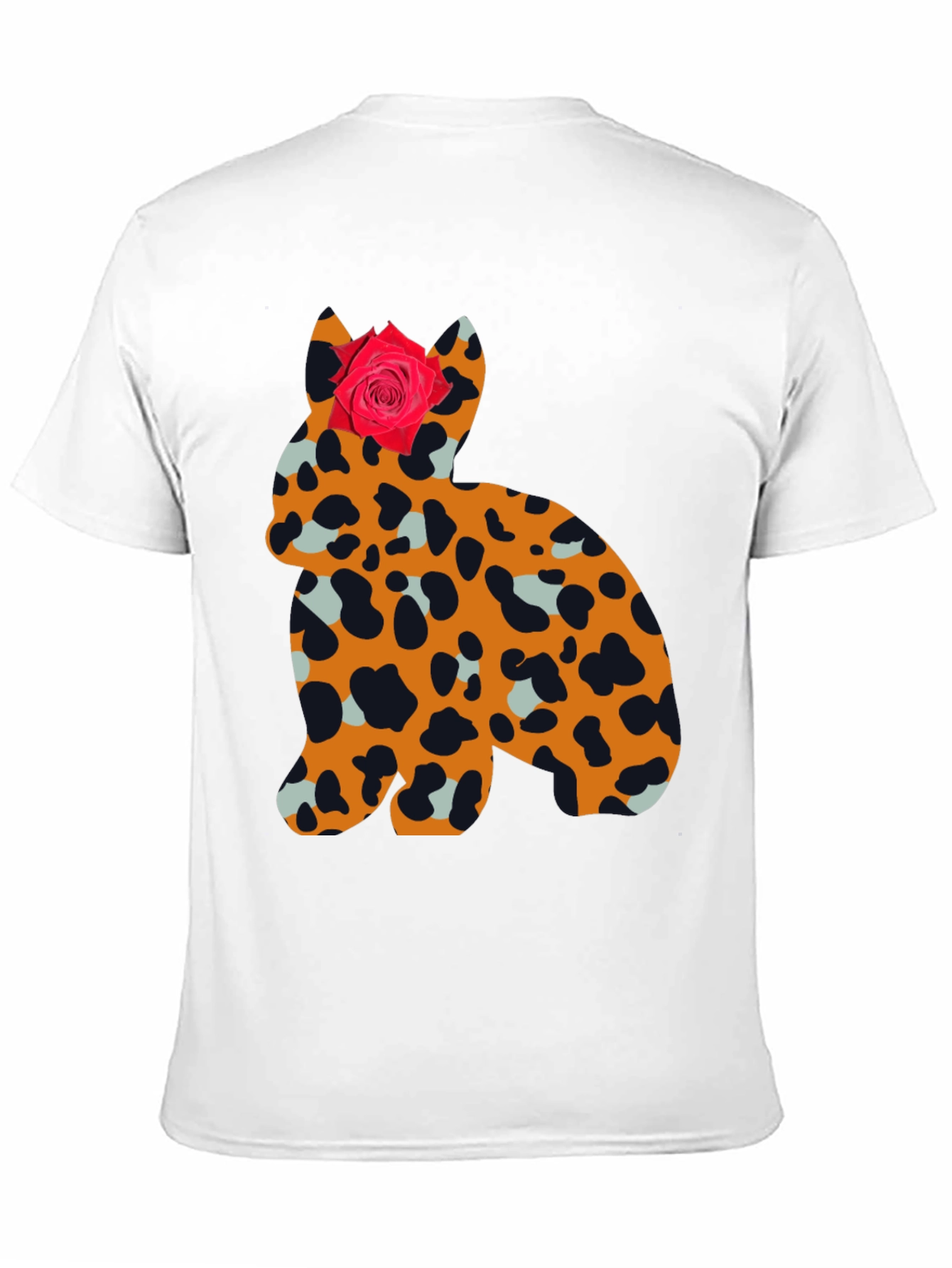 Black Leopard Print Cat with Rose Tee view 11