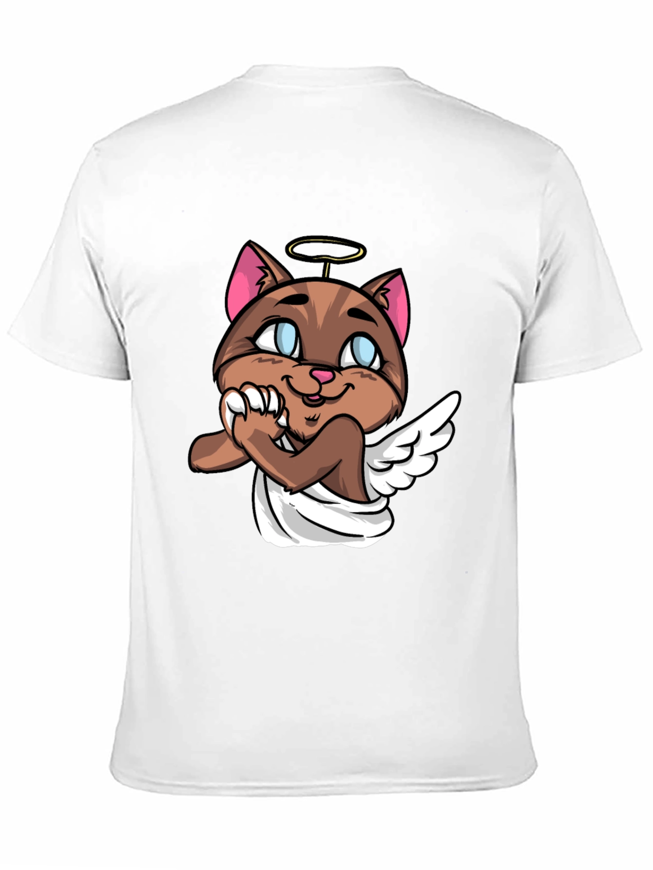 Black Angel Cat Graphic Tee - Unisex Black T-Shirt view 11
