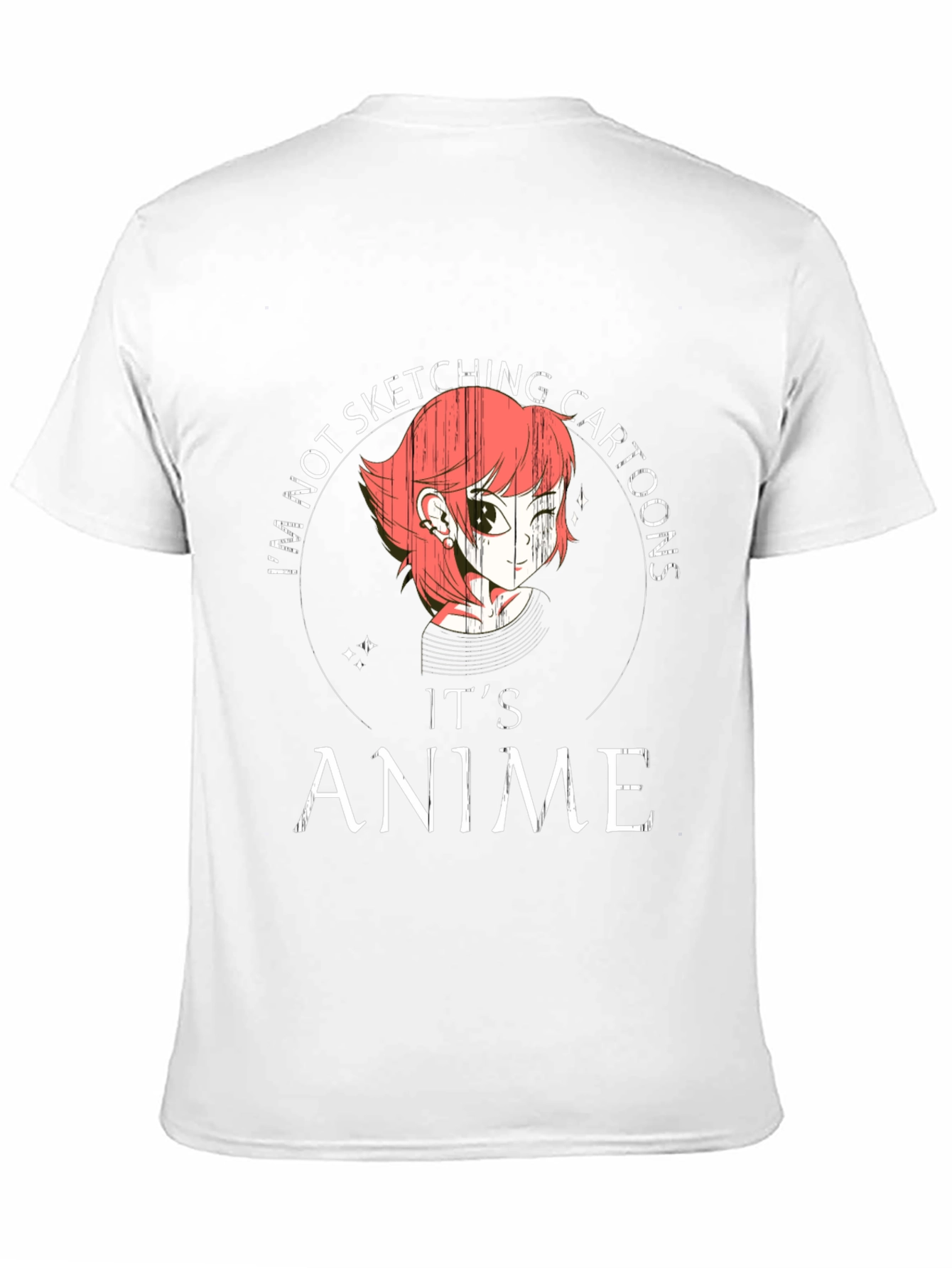 Black I'm Not Sketching Cartoons It's Anime T-Shirt view 11