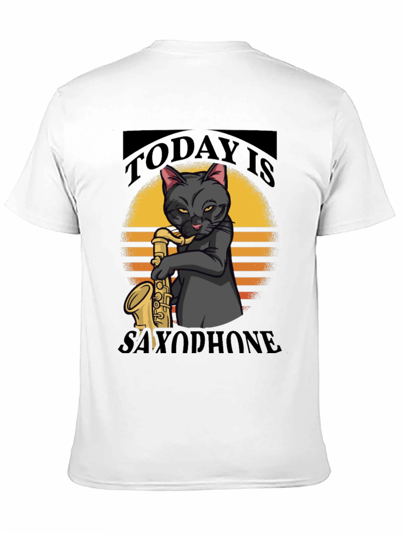 Black Today is Saxophone Cat T-Shirt view 11