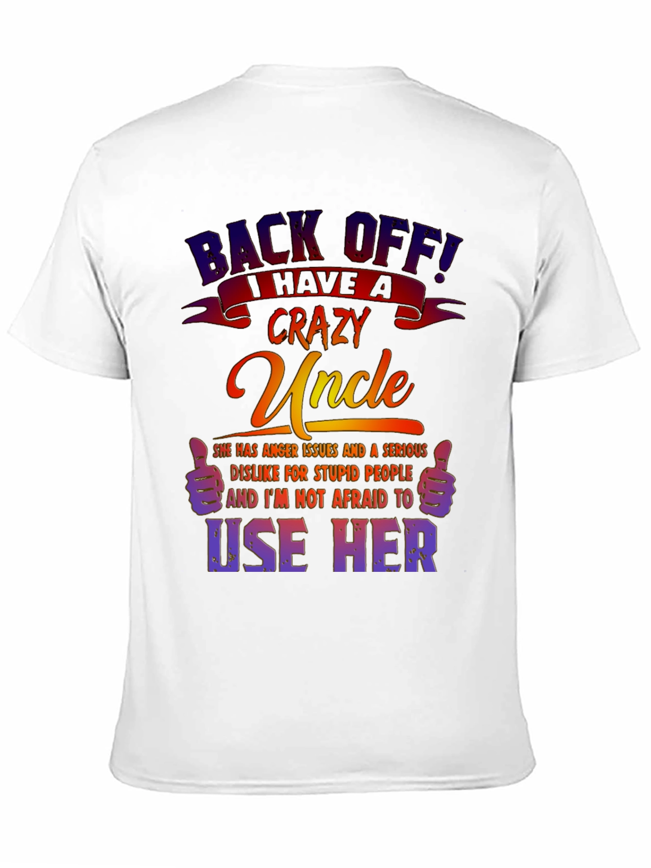 Black Crazy Uncle Graphic T-Shirt - Novelty Tee view 11