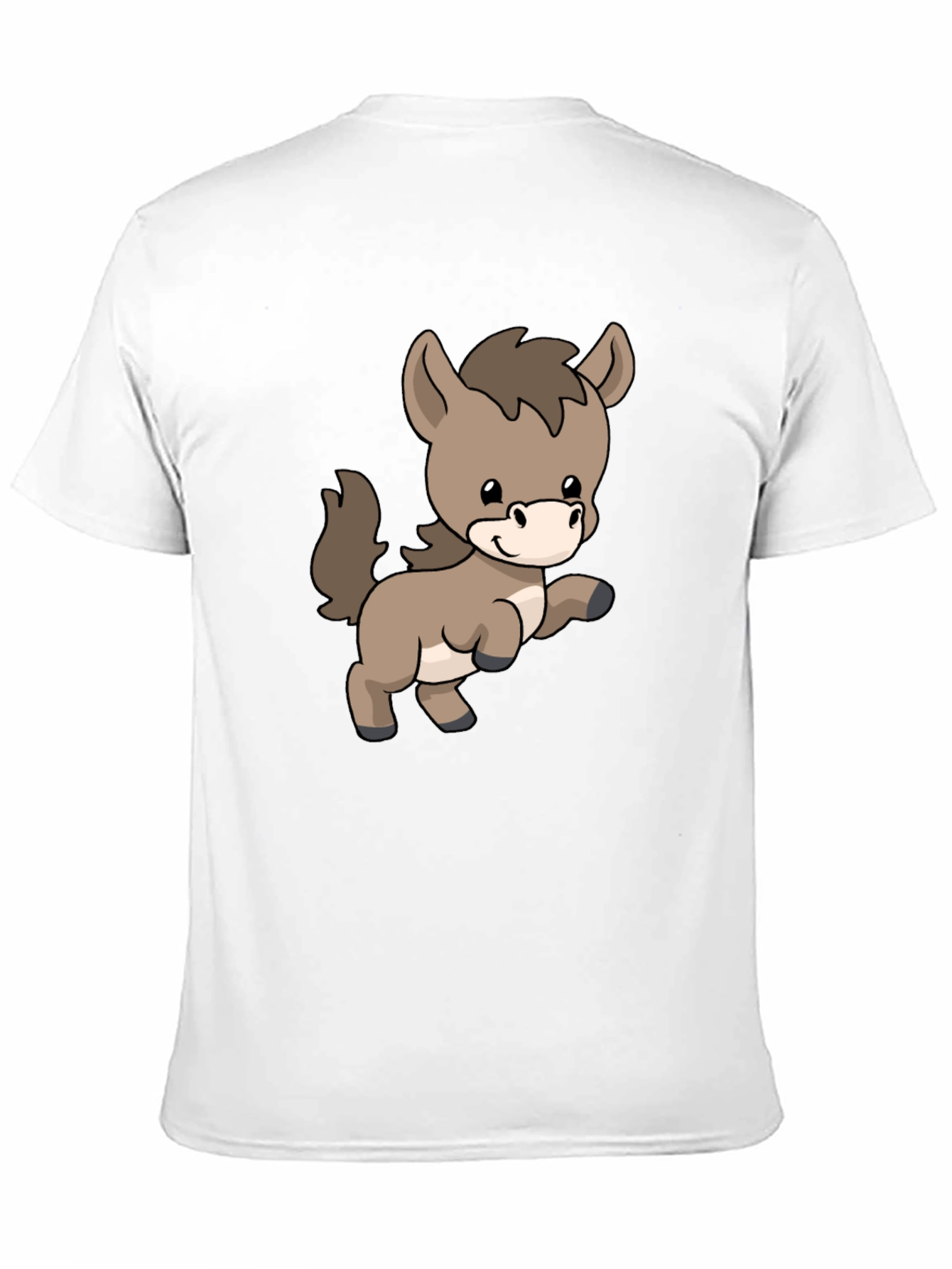 Black Cute Donkey Cartoon Black T-Shirt view 11