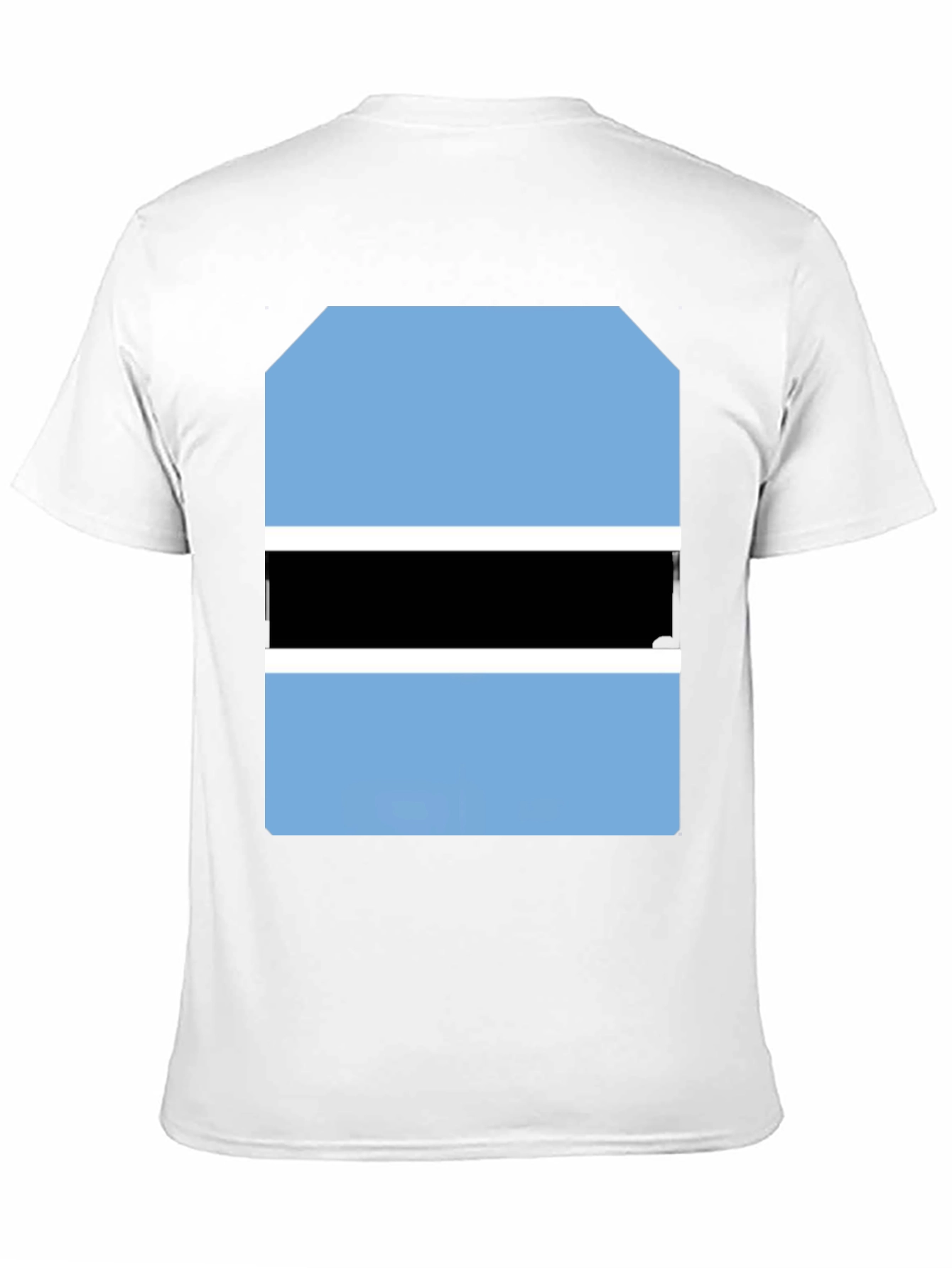 Black Botswana Flag Graphic Tee - Black Cotton T-Shirt view 11