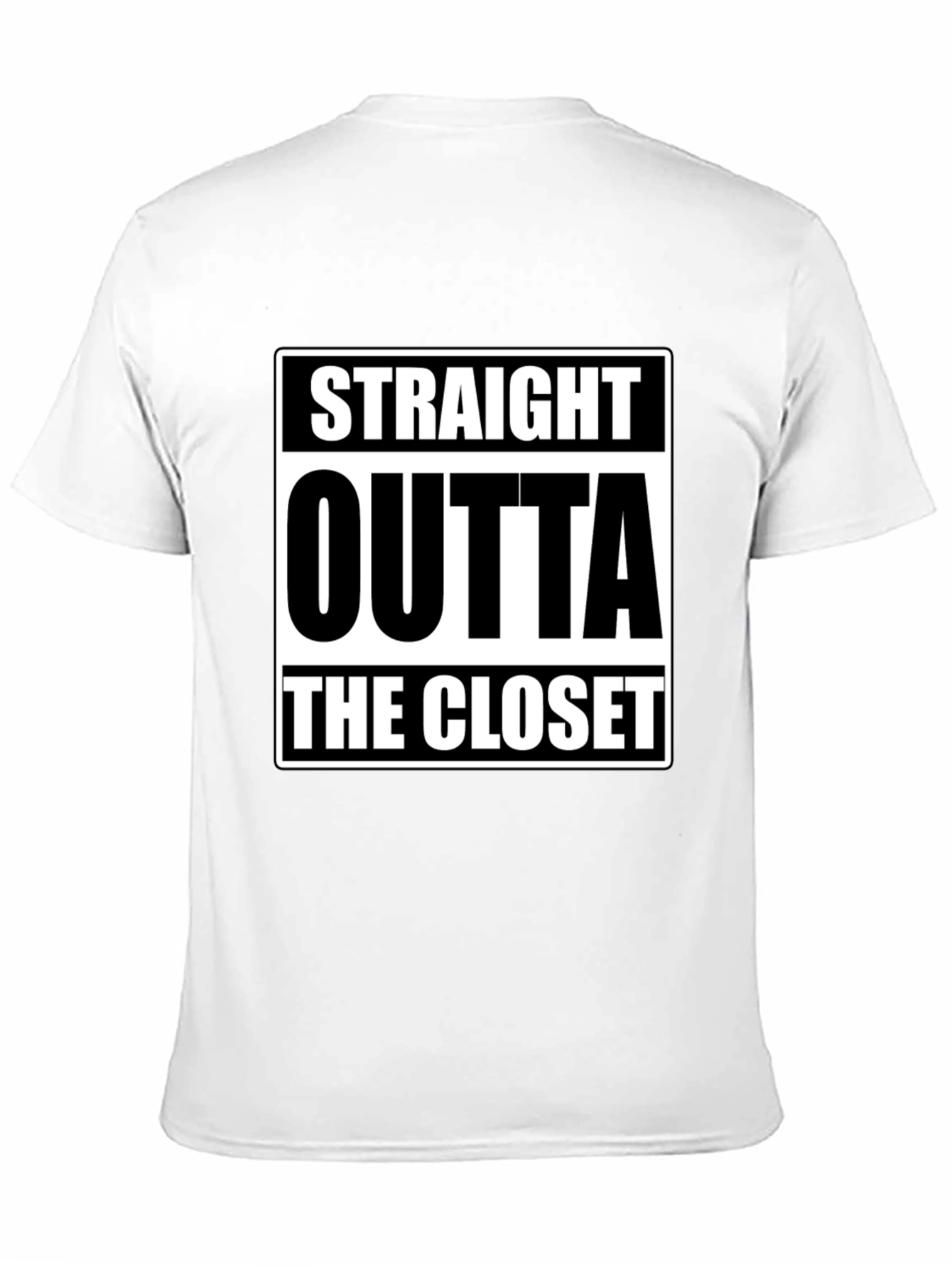 Black Straight Outta The Closet Black T-Shirt view 11