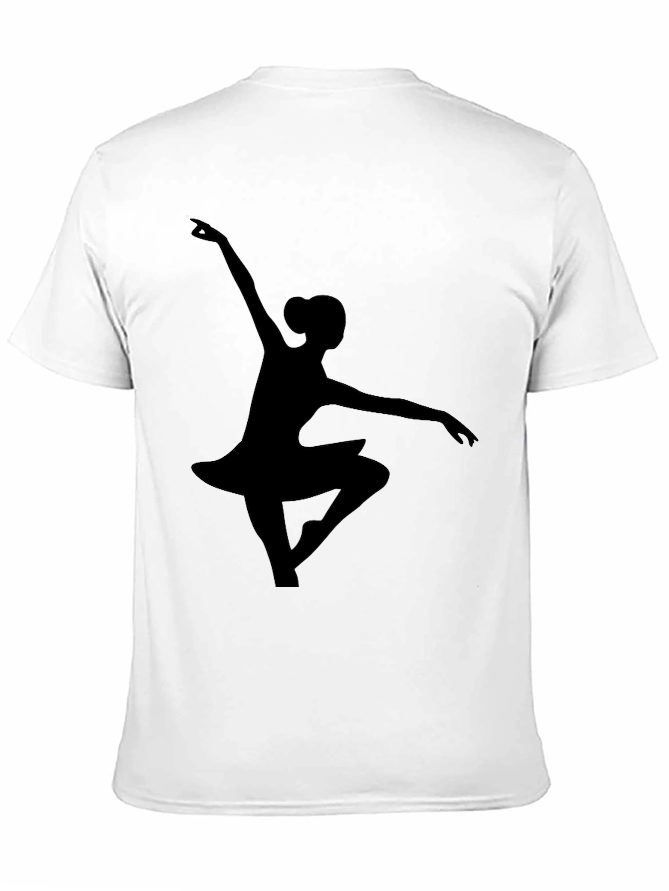 Black Ballerina Silhouette Black T-Shirt view 11