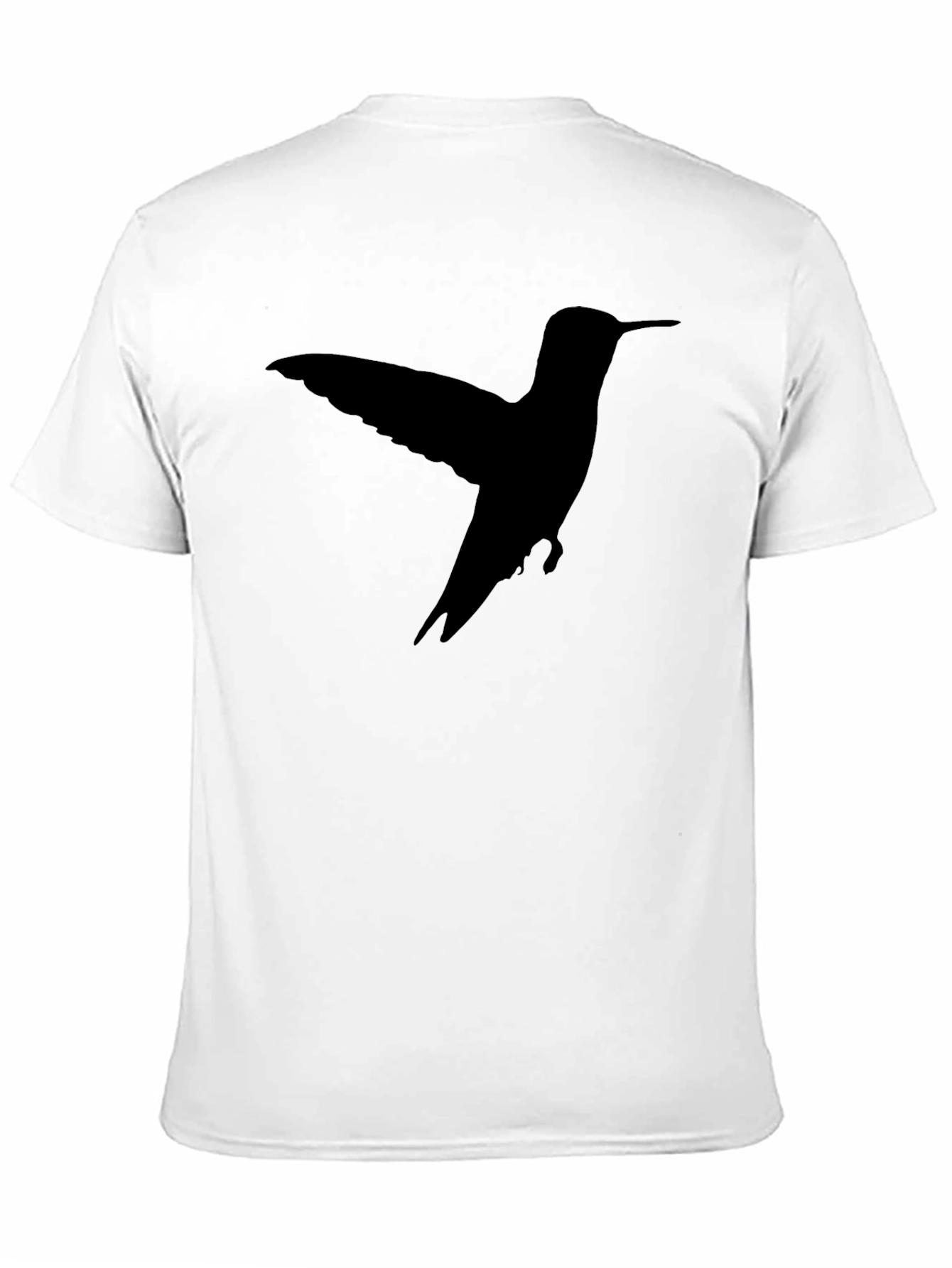 Black Hummingbird Silhouette Black T-Shirt view 11