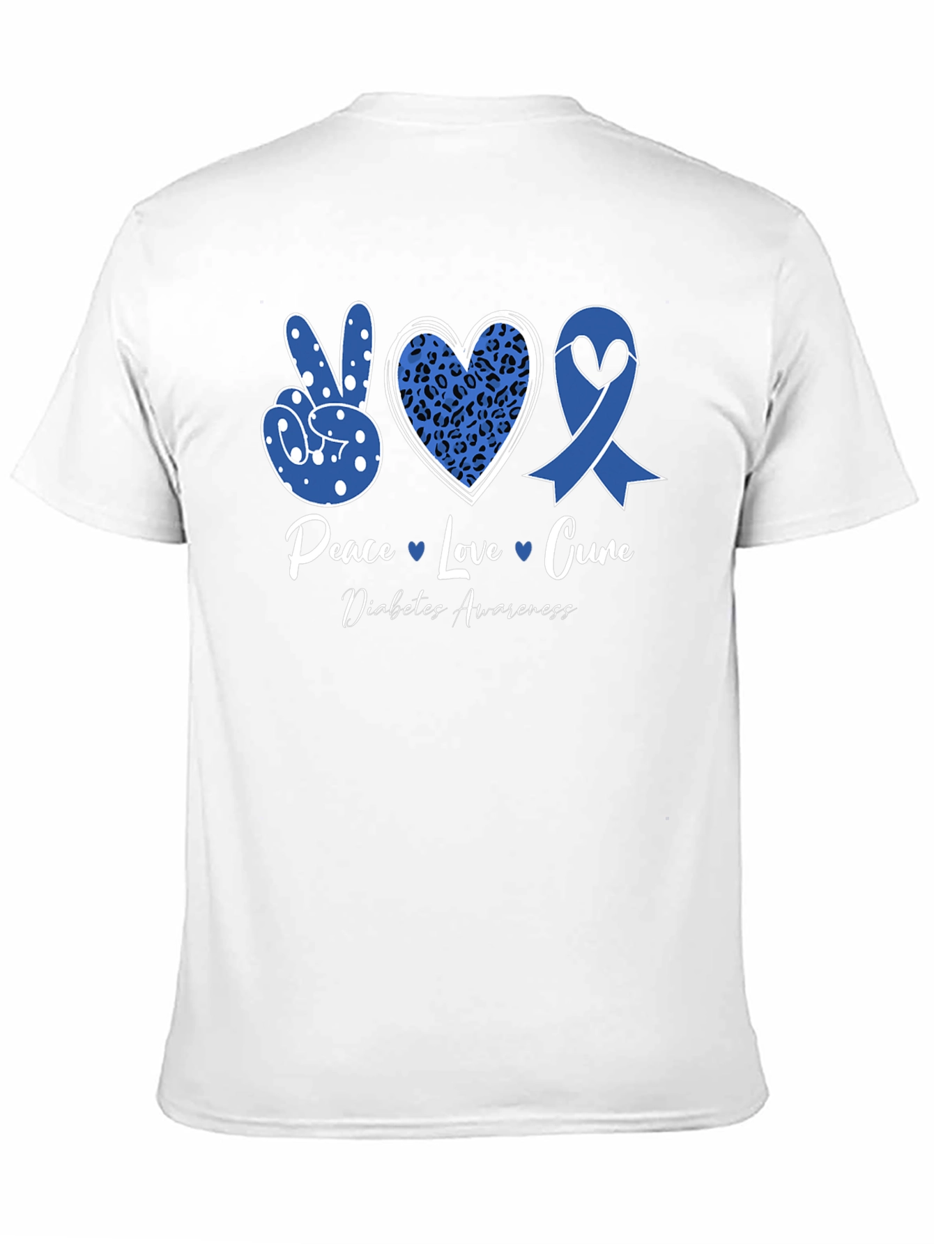 Peace Love Cure Diabetes Awareness T-Shirt - 11
