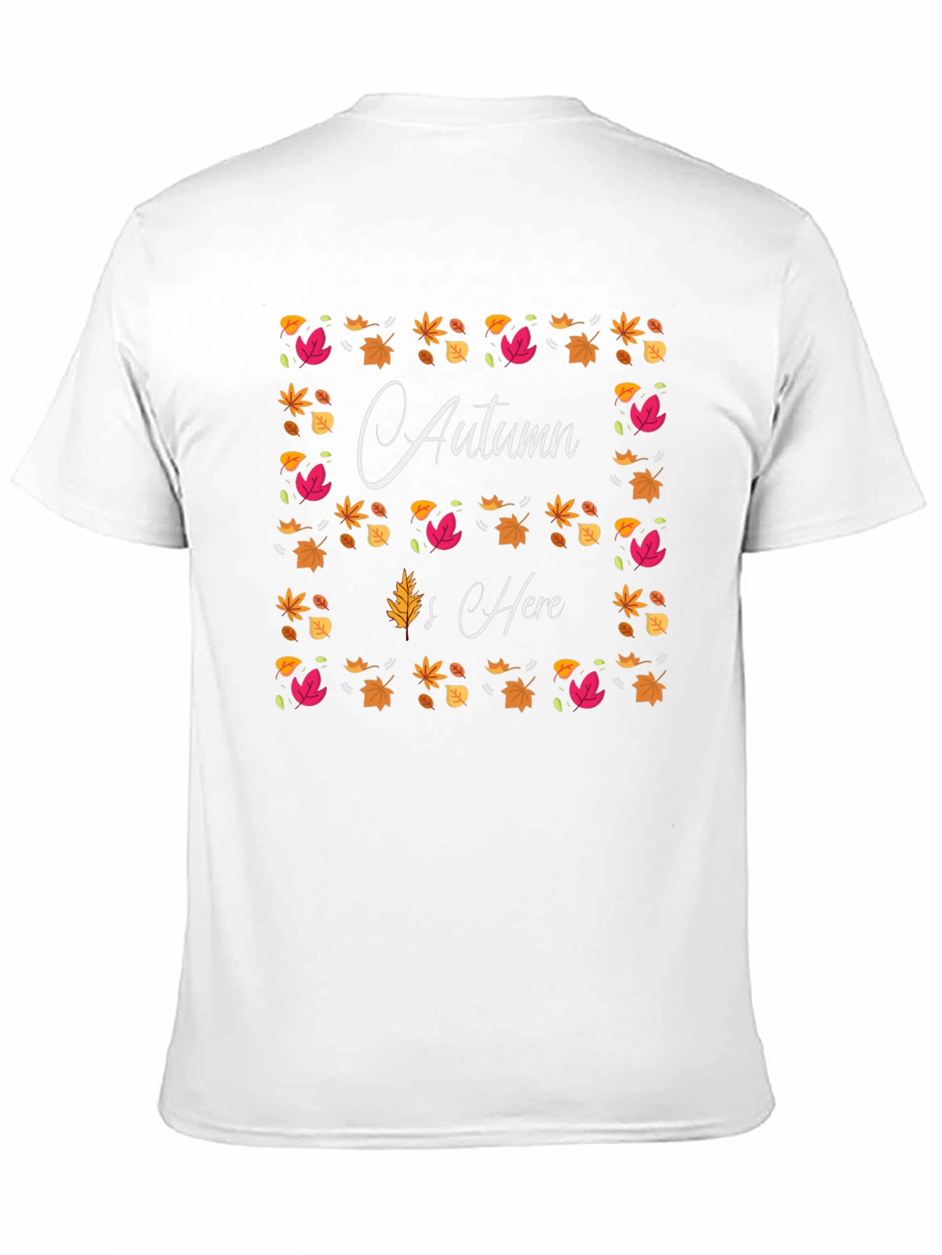 Black Autumn is Here T-Shirt, Fall Leaf Design view 11