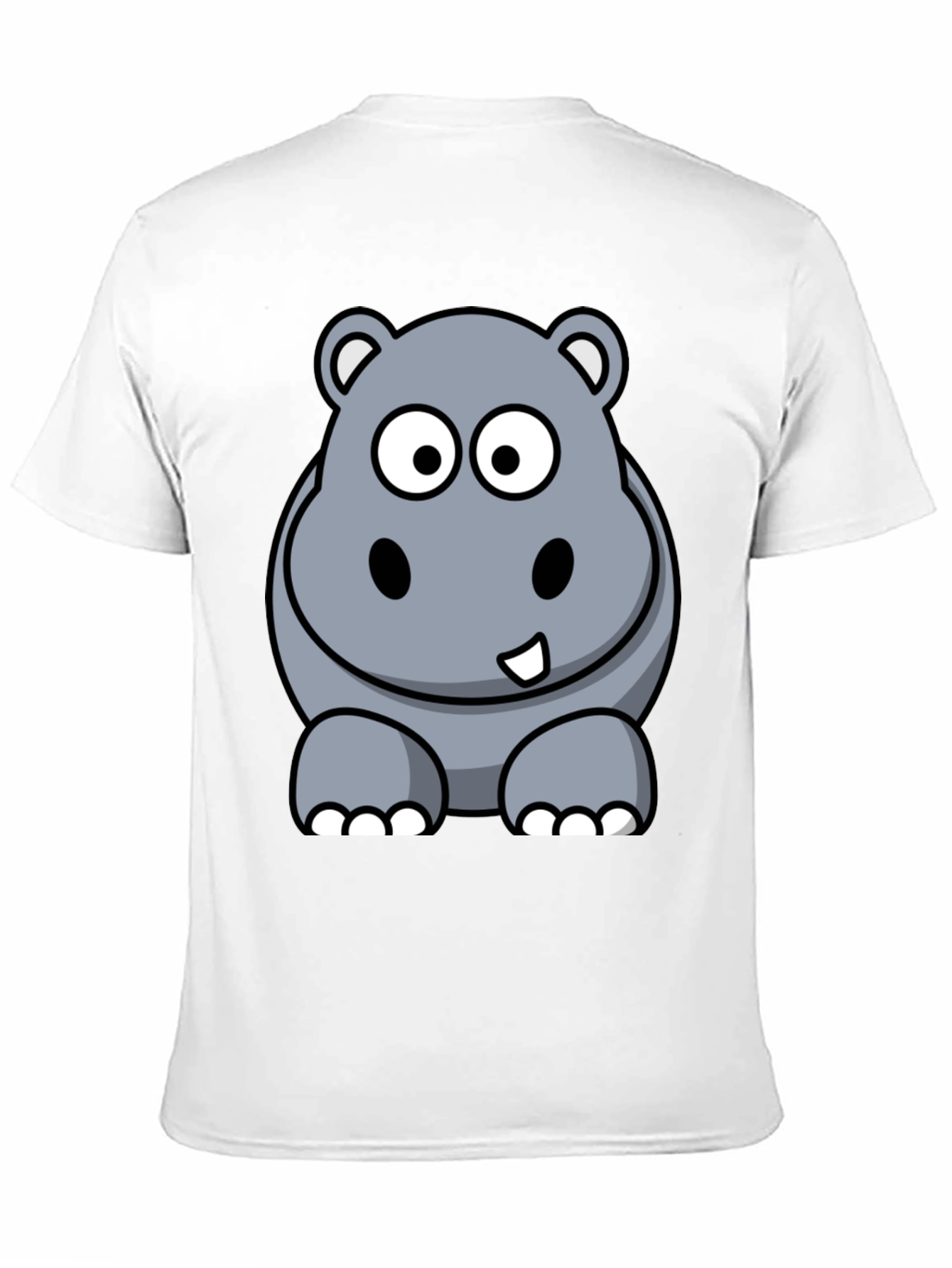 Black Cartoon Hippo Graphic Tee - Black Cotton T-Shirt view 11