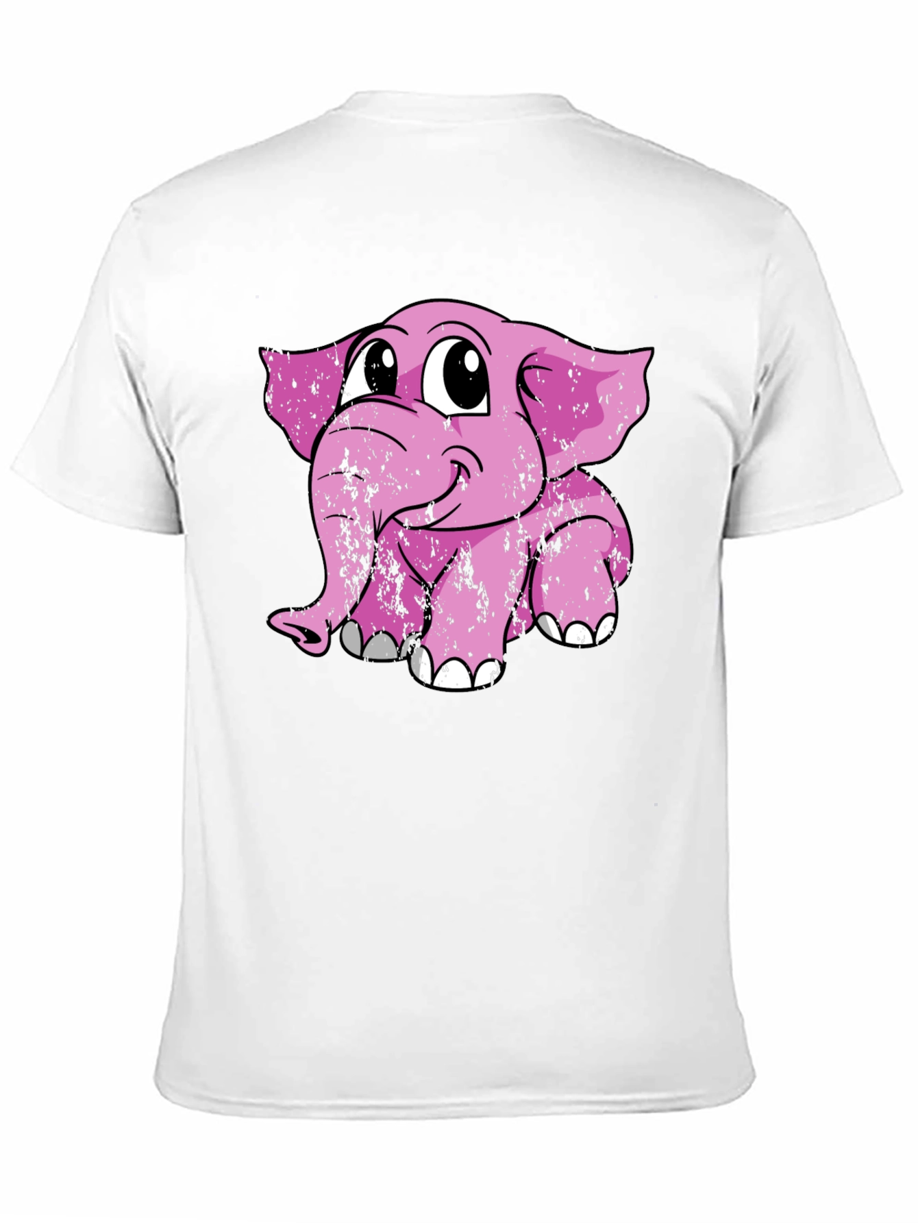 Black Cute Pink Elephant Graphic Tee - Soft Cotton Blend view 11