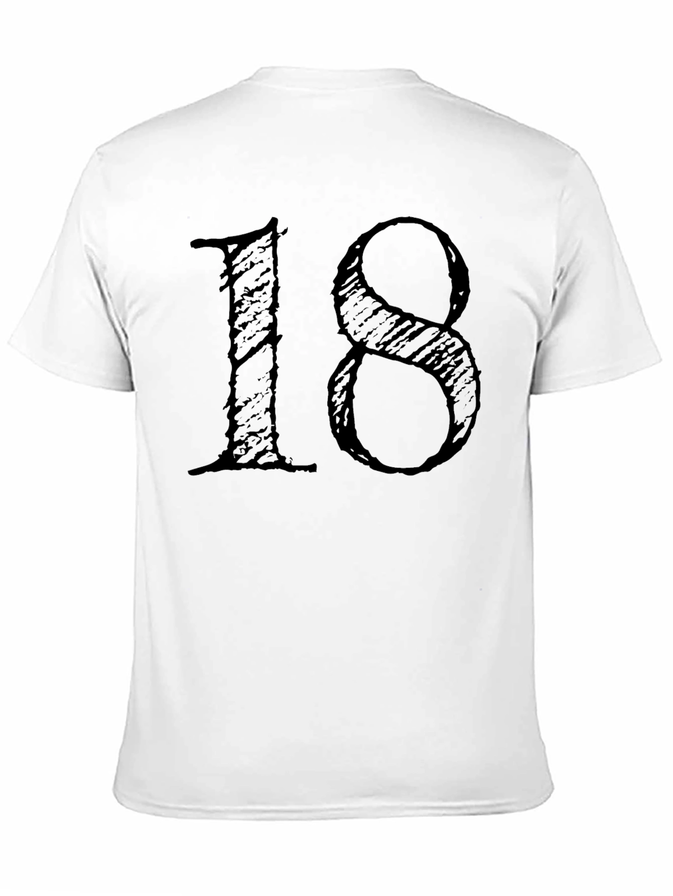 Black Grunge Style "18" Black Graphic T-Shirt view 11