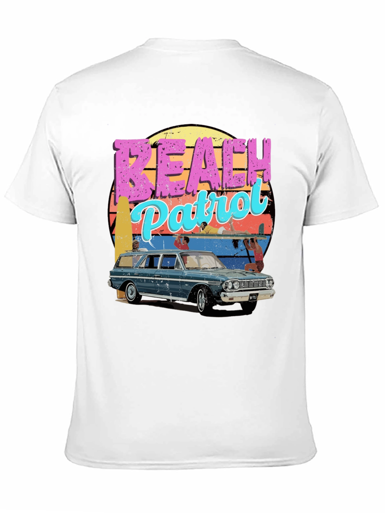 Black Retro Beach Patrol Graphic Tee view 11