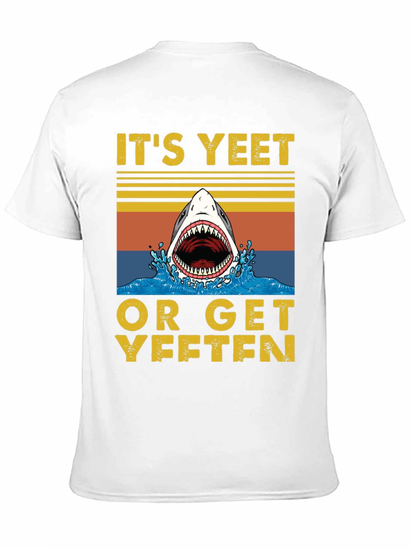 Black It's Yeet or Get Yeeten Shark Graphic Tee view 11