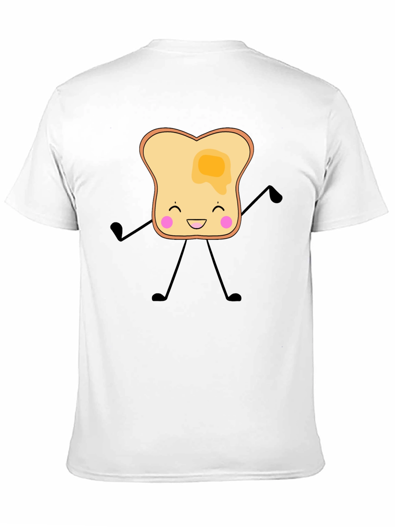 Black Toast Cartoon Graphic T-Shirt view 11