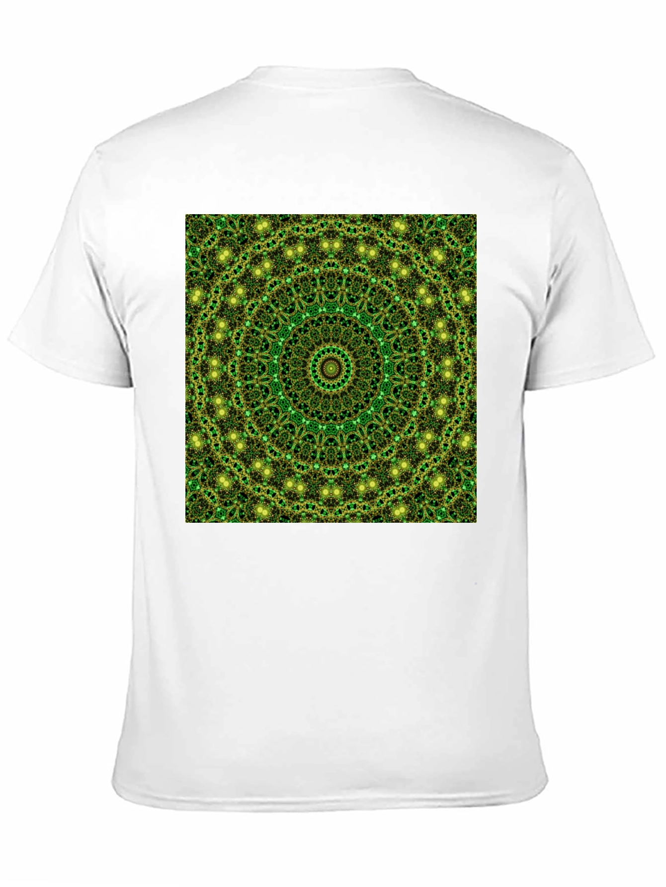 Black Green Mandala Pattern T-Shirt view 11