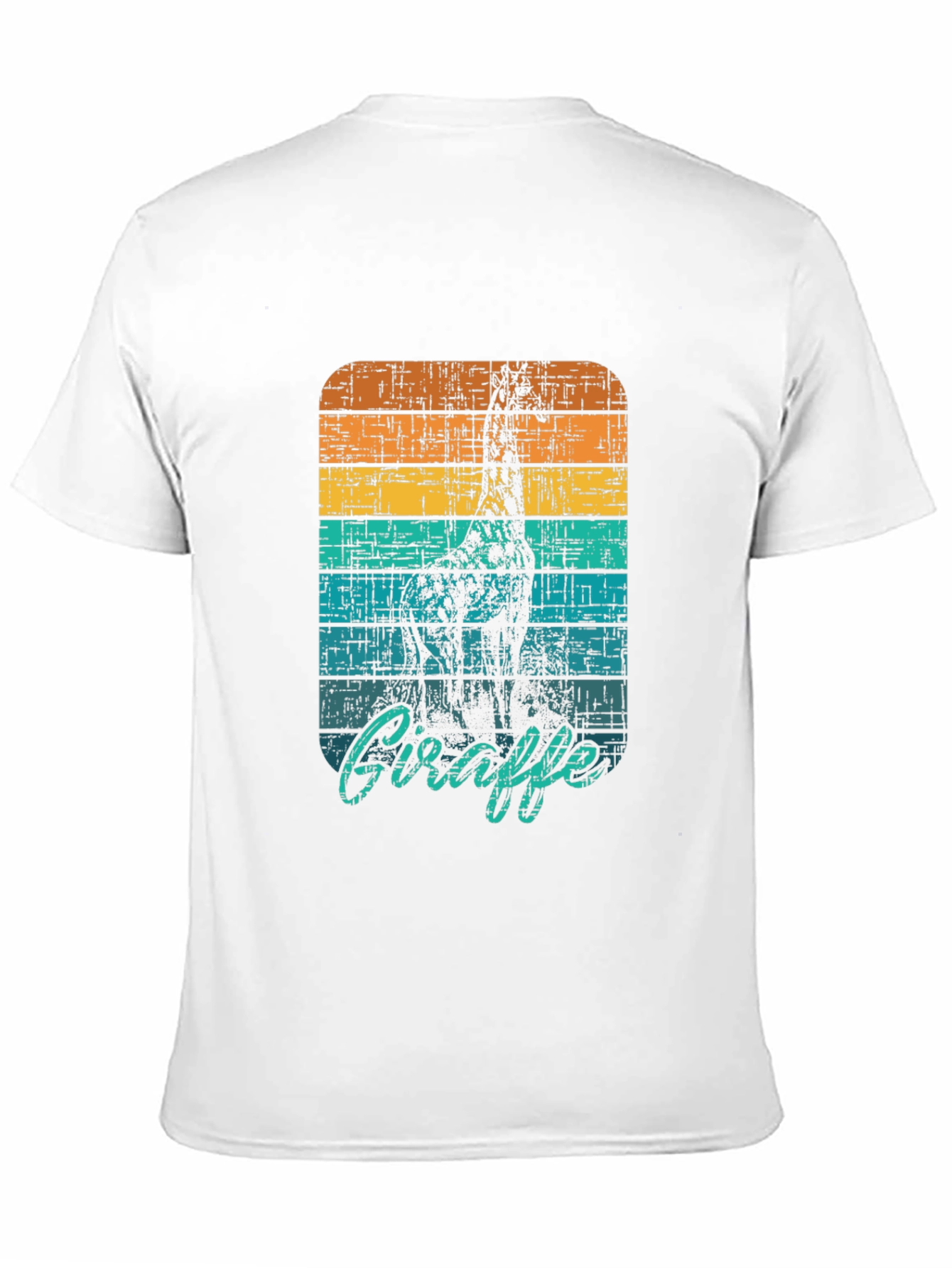 Black Retro Giraffe Graphic Tee - Black Unisex T-Shirt view 11