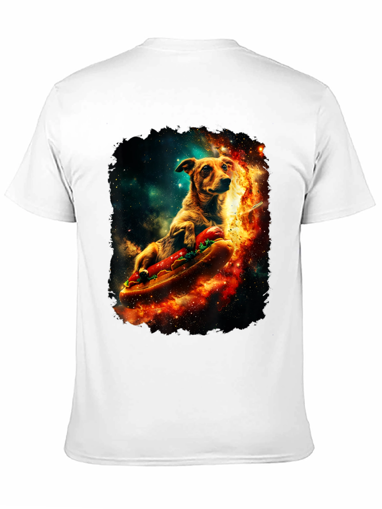 Black Cosmic Hot Dog Dog T-Shirt view 11