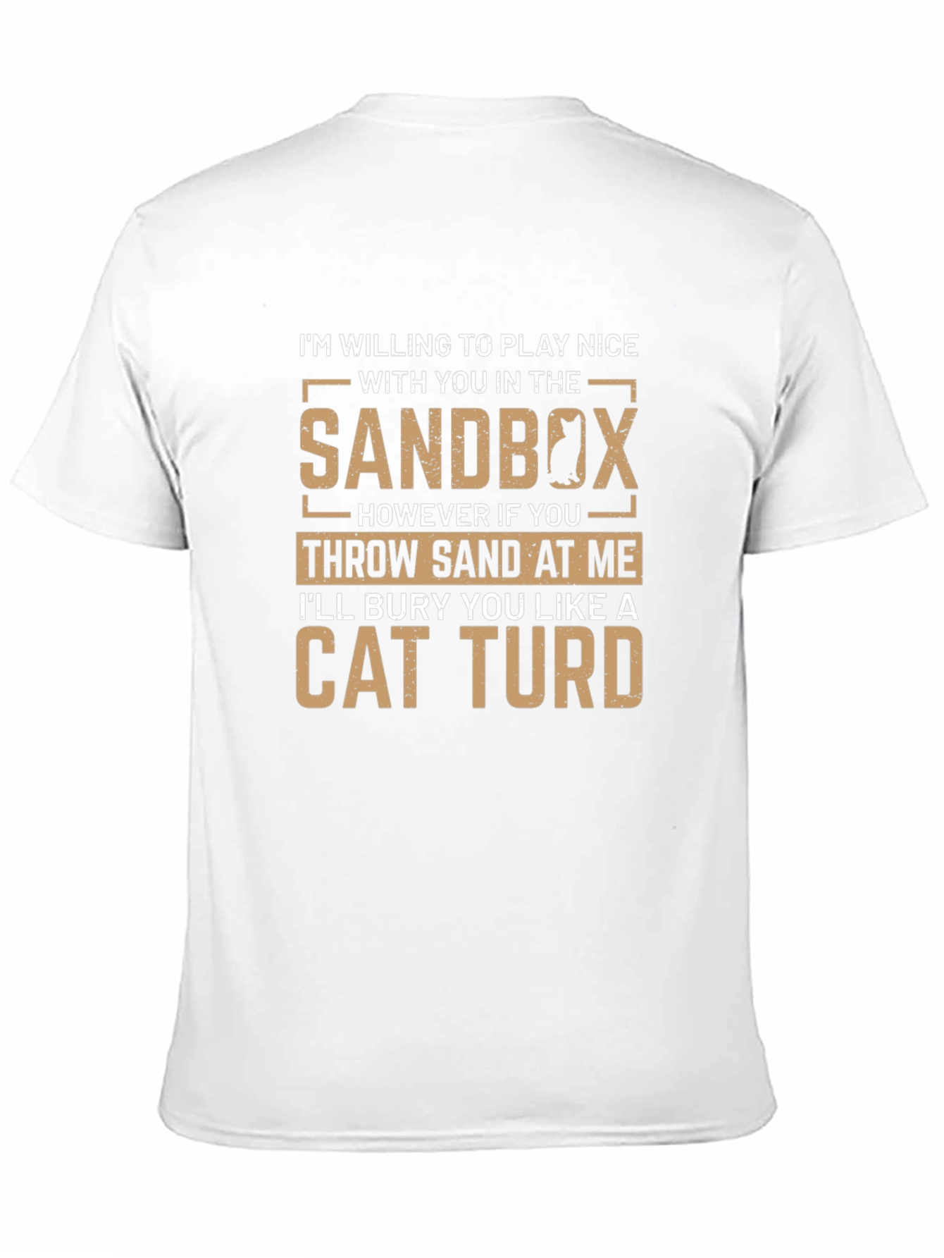 Black Sandbox Cat T-Shirt Funny Graphic Tee view 11