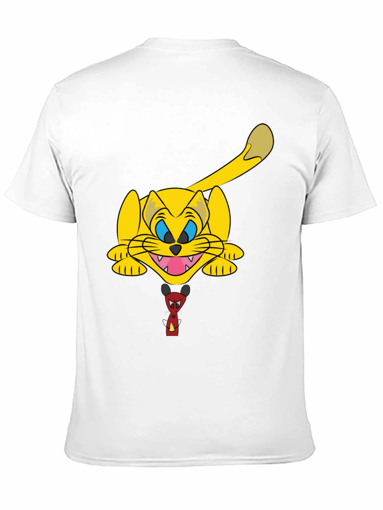 Black Cartoon Cat Graphic Black T-Shirt view 11