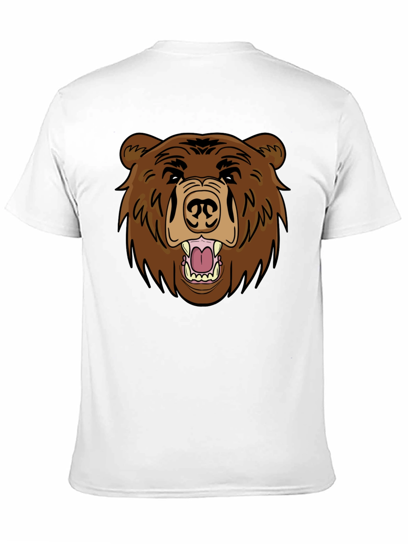 Black Men's Black T-Shirt with Brown Bear Graphic view 11