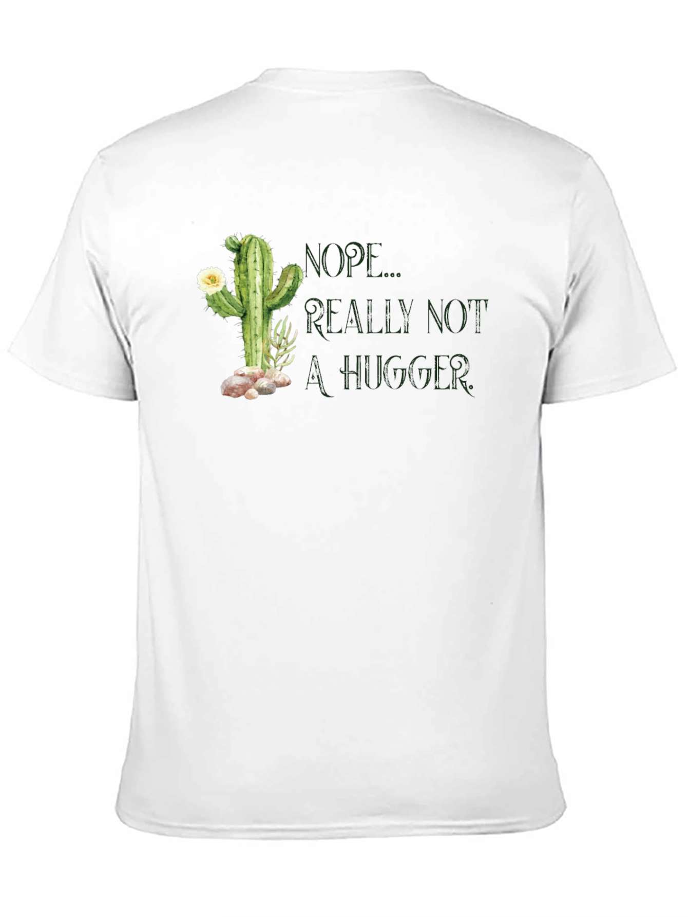 Black Nope, Not a Hugger Cactus Graphic T-Shirt view 11