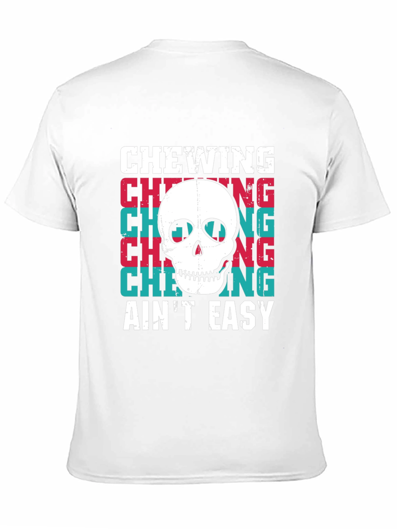 Black Chewing Ain't Easy Skull Graphic Tee view 11