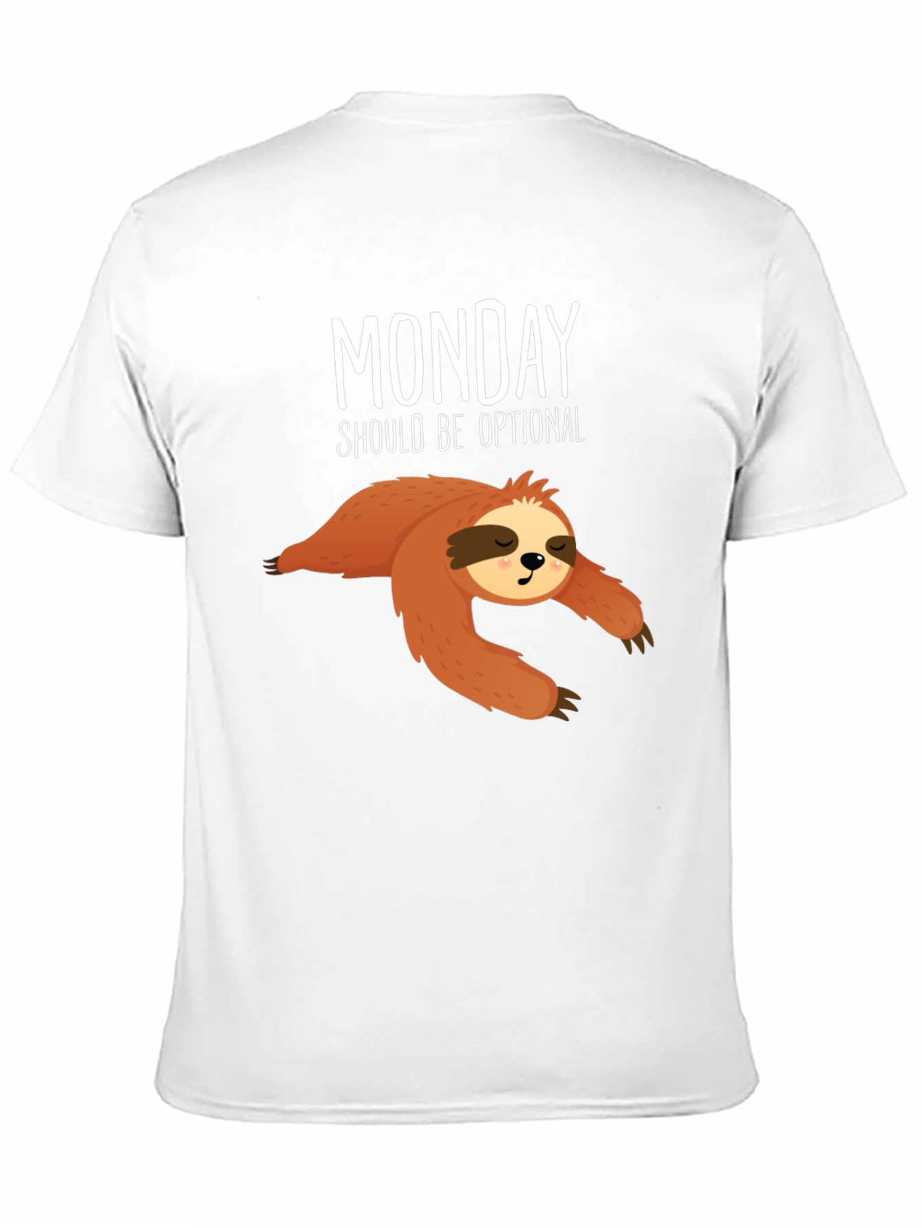 Black Funny Sloth Monday T-Shirt view 11