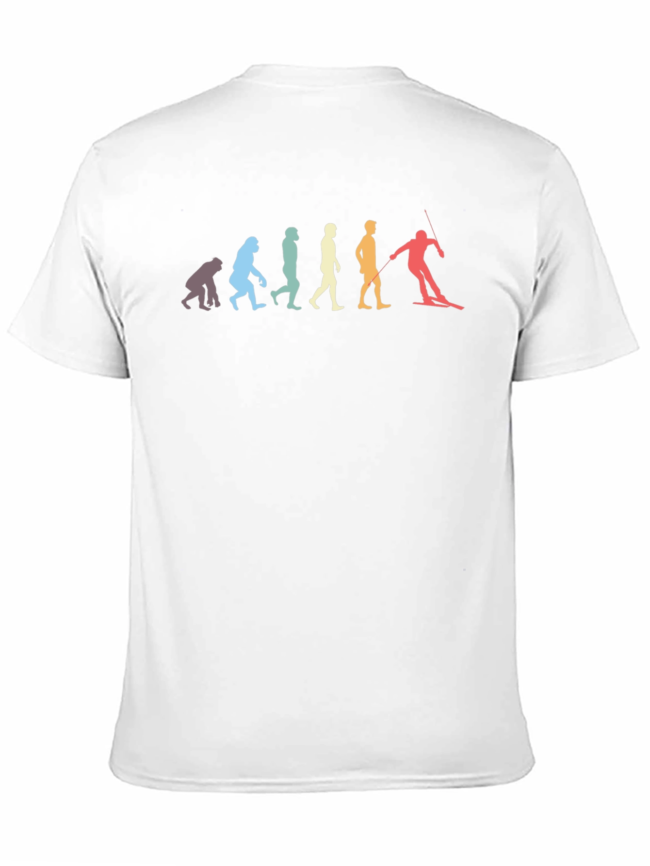 Black Skiing Evolution Graphic Tee - Funny Ski T-Shirt view 11