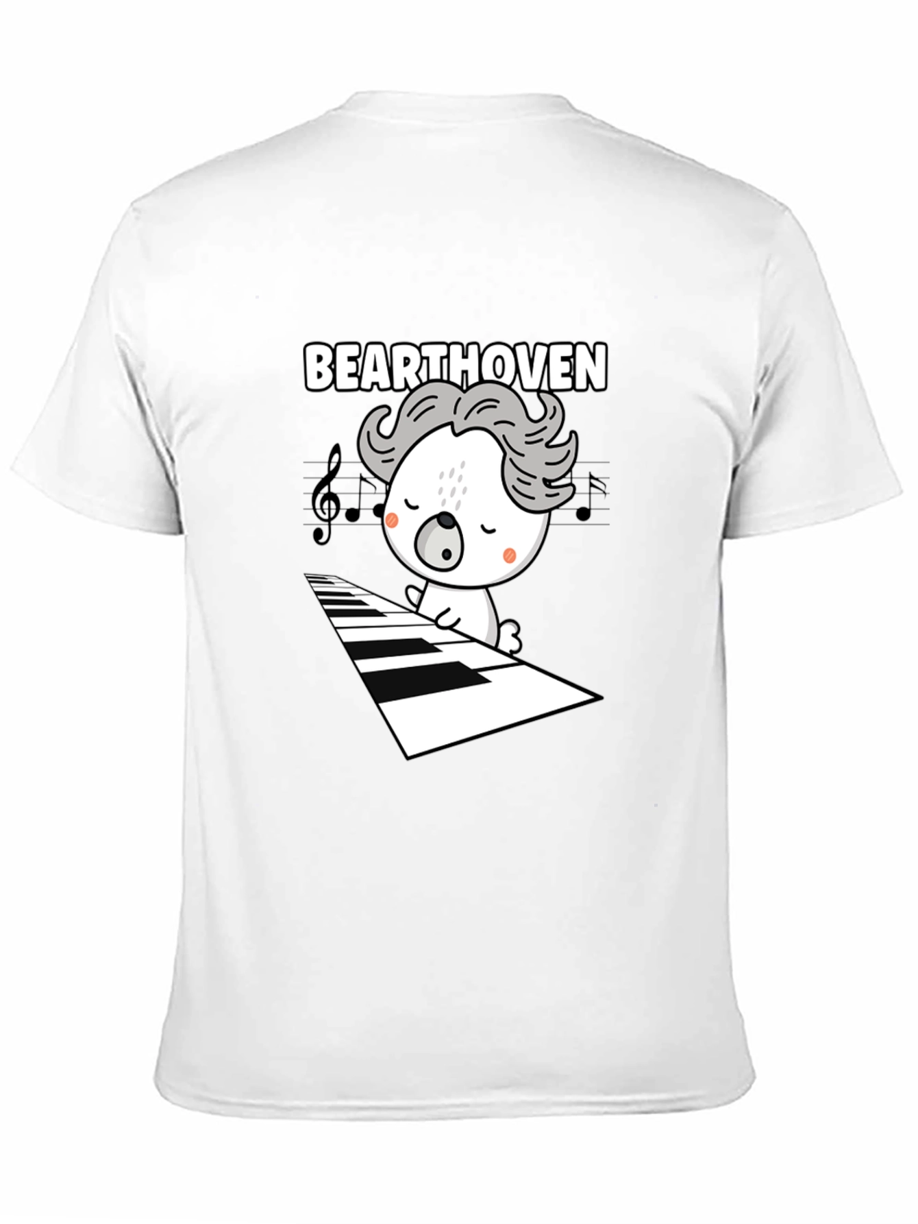Black Bearthoven Piano T-Shirt view 11