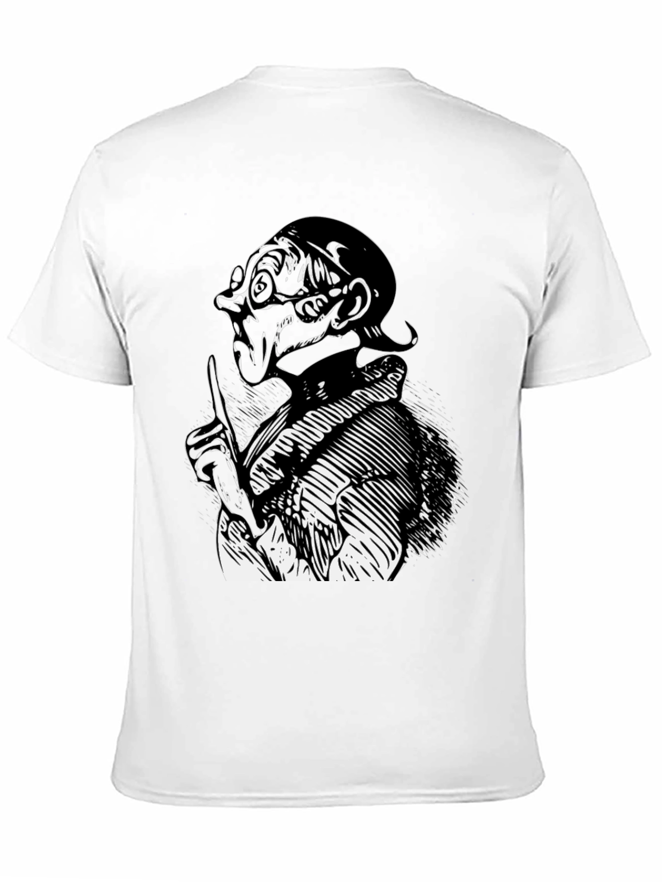 Black Black T-Shirt with Illustrated Figure view 11
