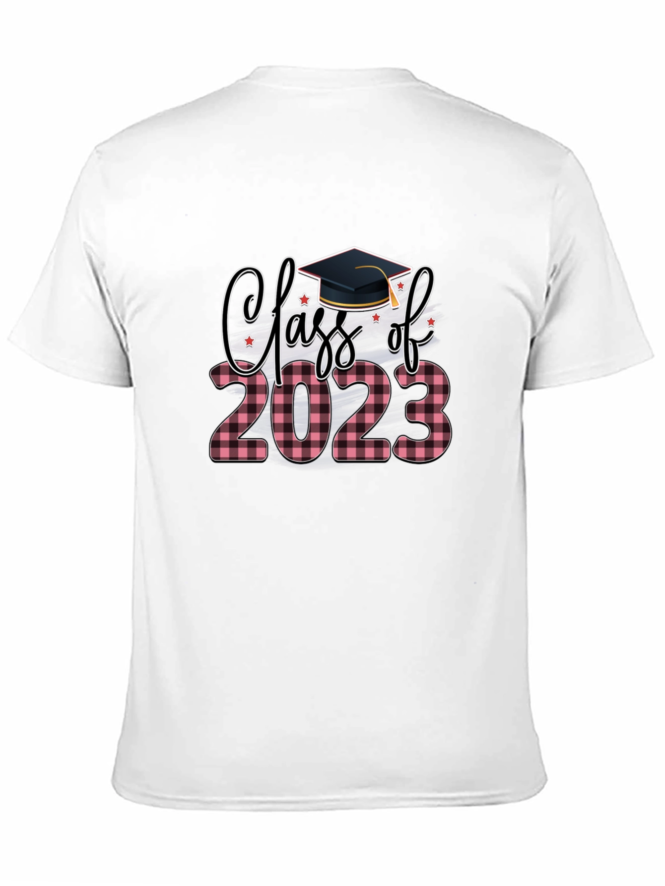 Black Class of 2023 Plaid Graduation T-Shirt view 11