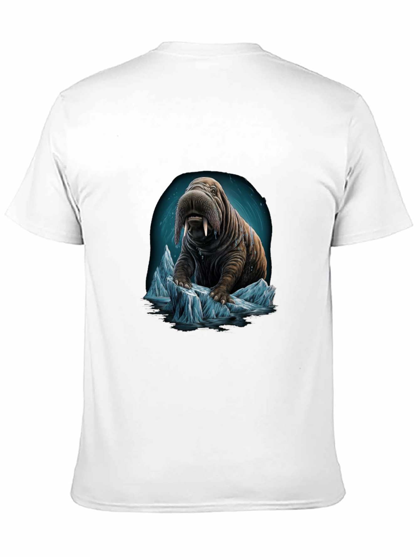 Black Walrus on Iceberg Graphic T-Shirt view 11