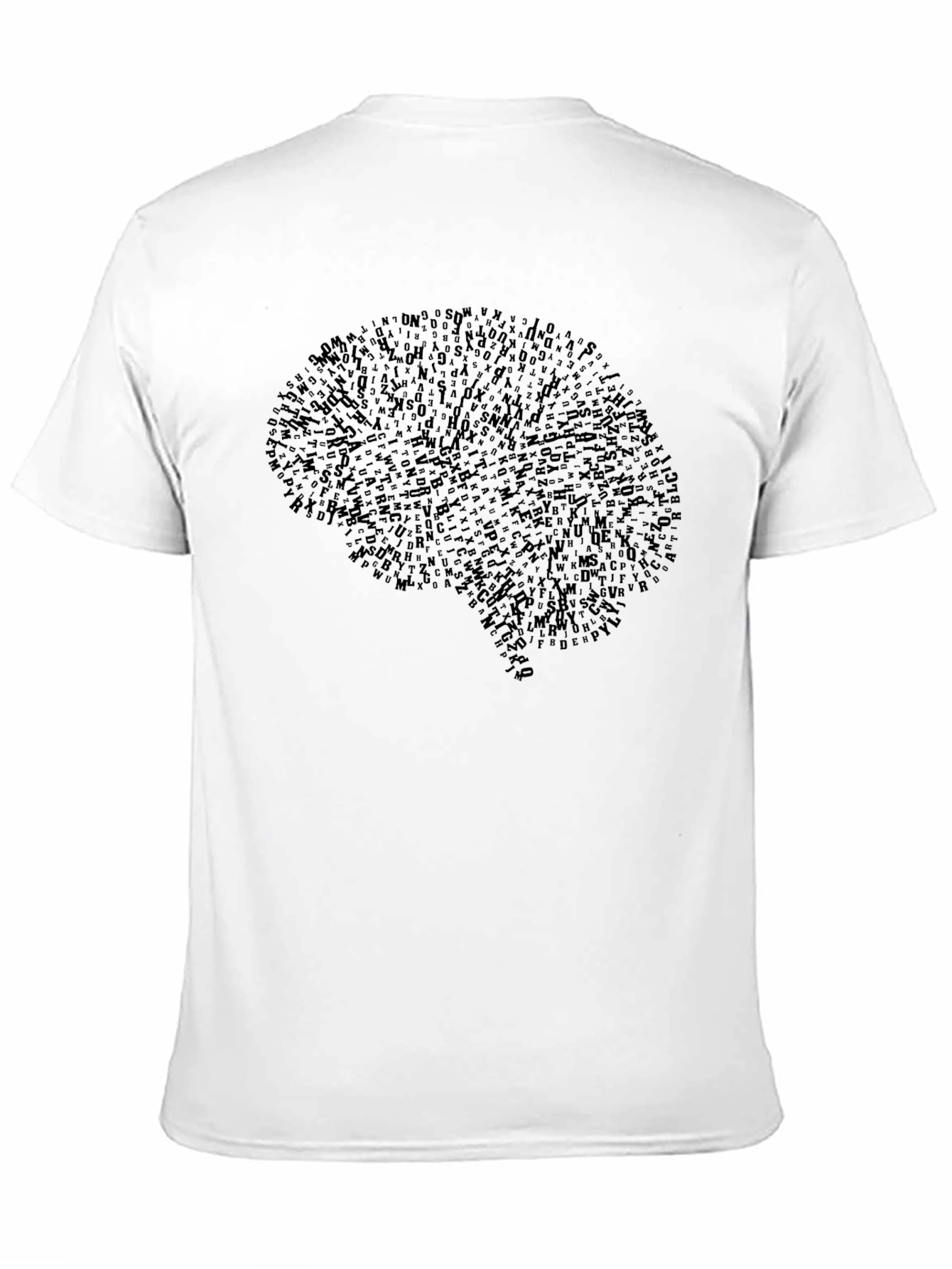 Black Brain Graphic Print Crew Neck T-Shirt - Black view 11