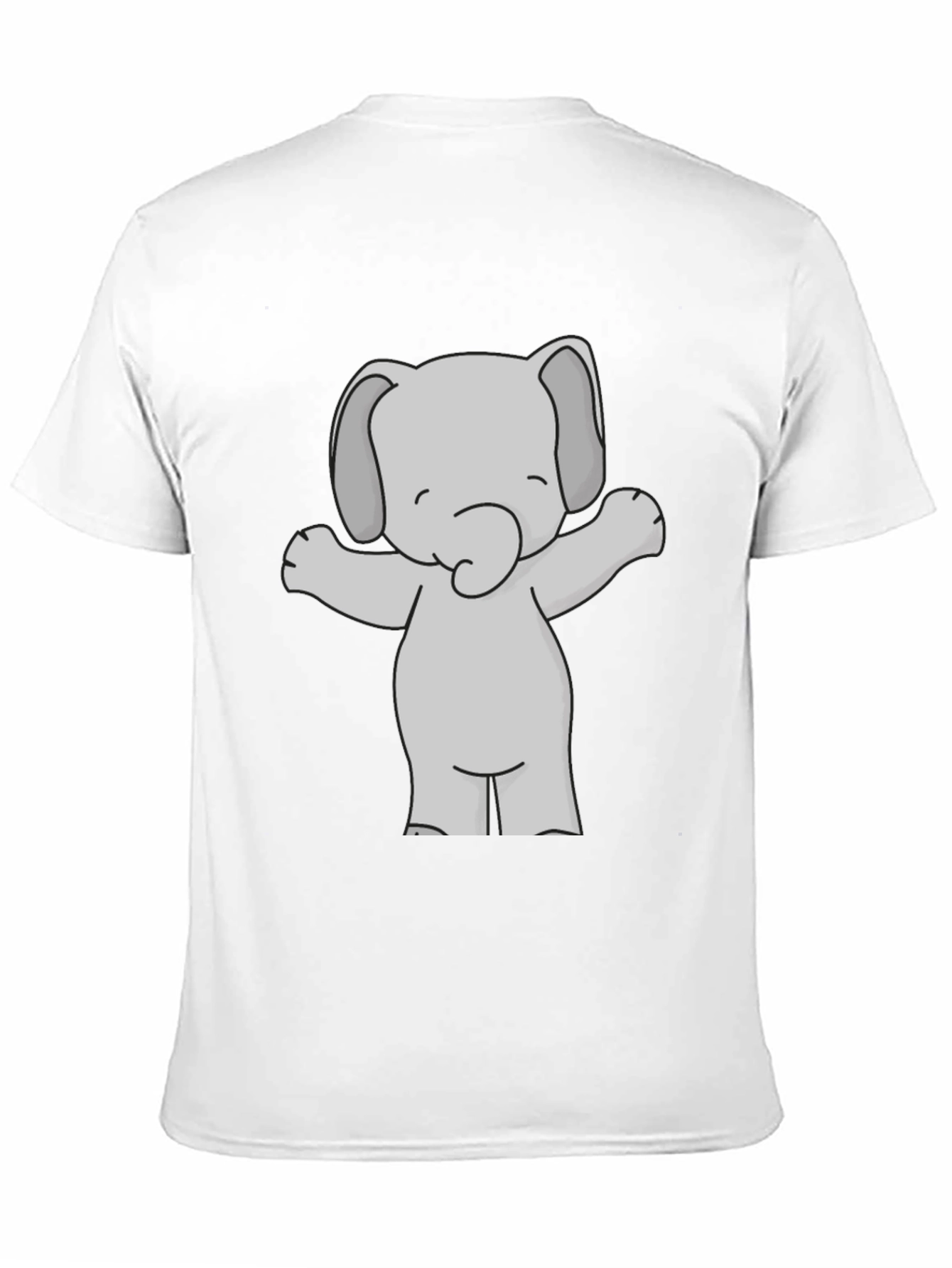 Black Cute Elephant Graphic Tee - Black Unisex T-Shirt view 11