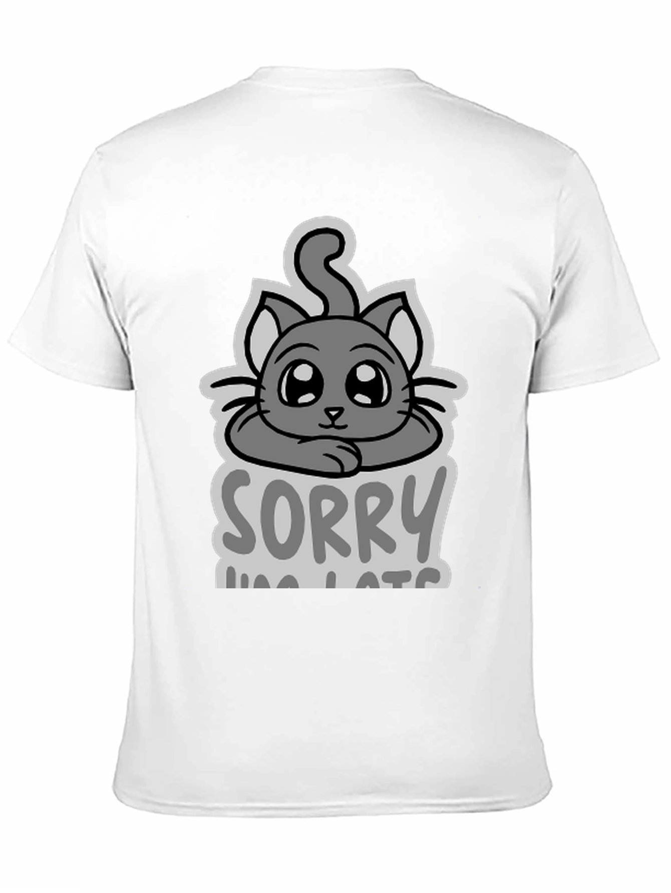 Black Sorry I'm Late Cat T-Shirt view 11